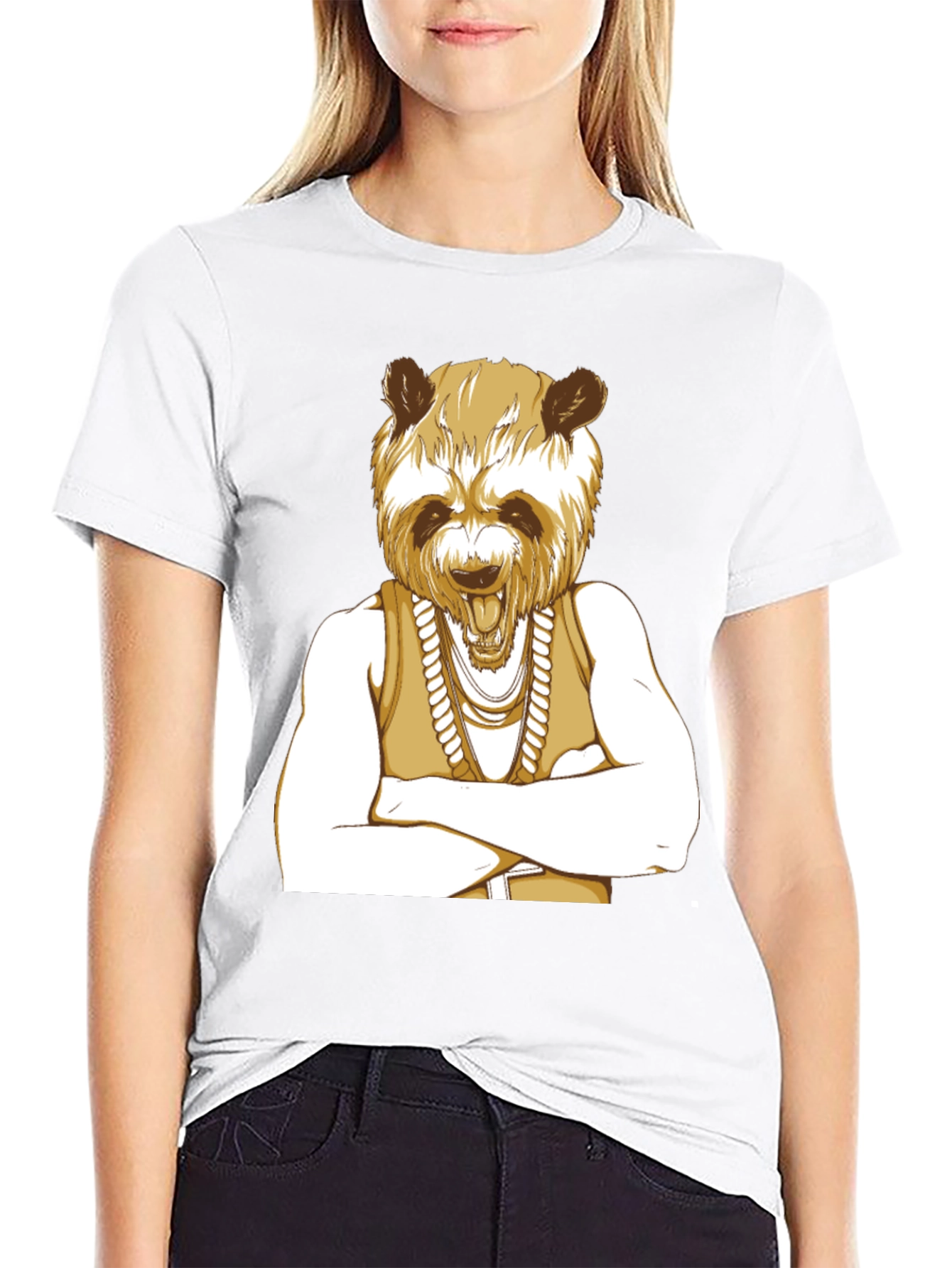 Panda Rapper Graphic Tee - Cool Casual Style