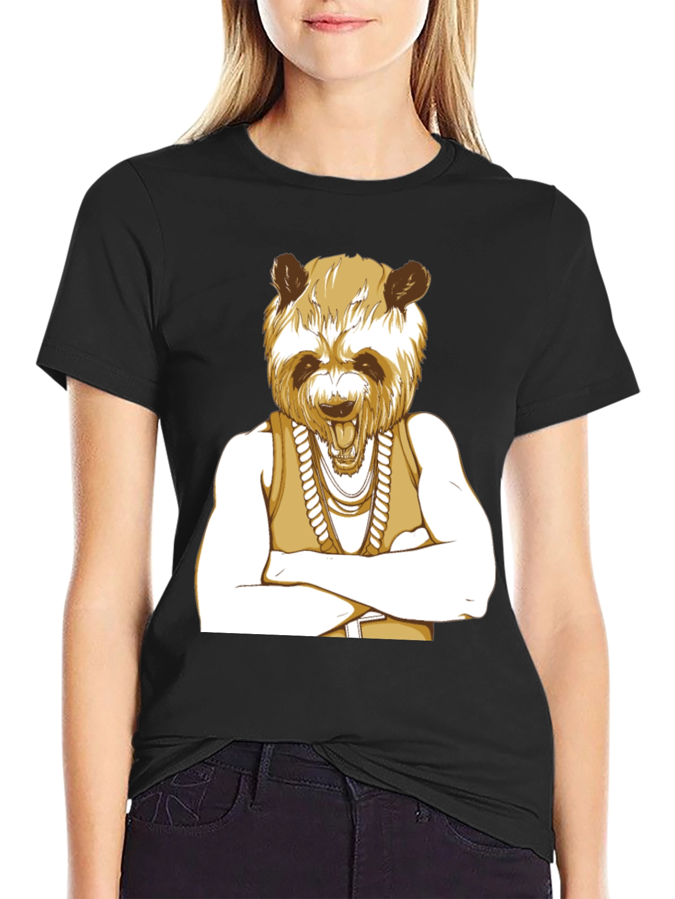 Panda Rapper Graphic Tee - Cool Casual Style