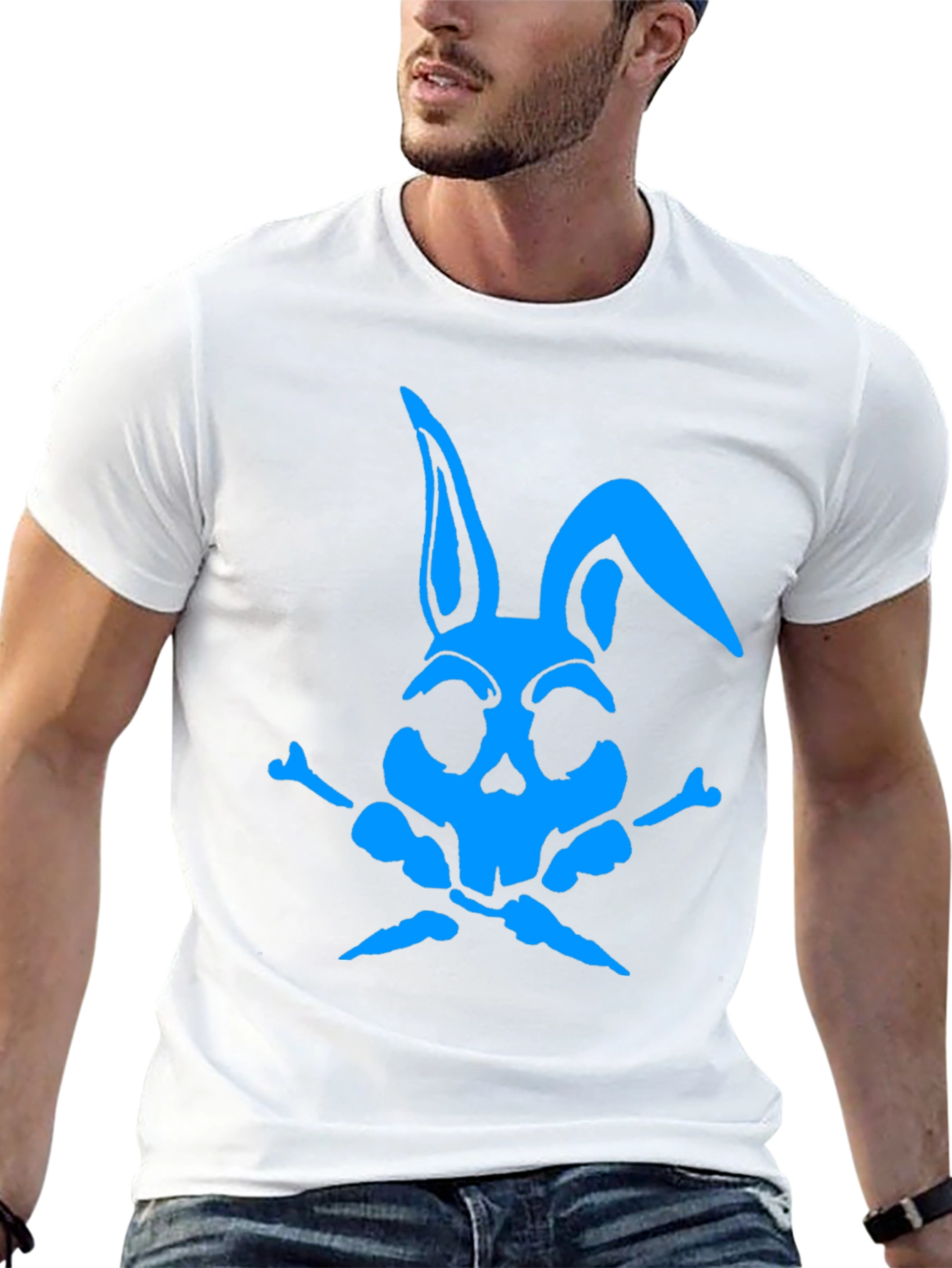 Skull Bunny Graphic T-Shirt - Mens Black Tee