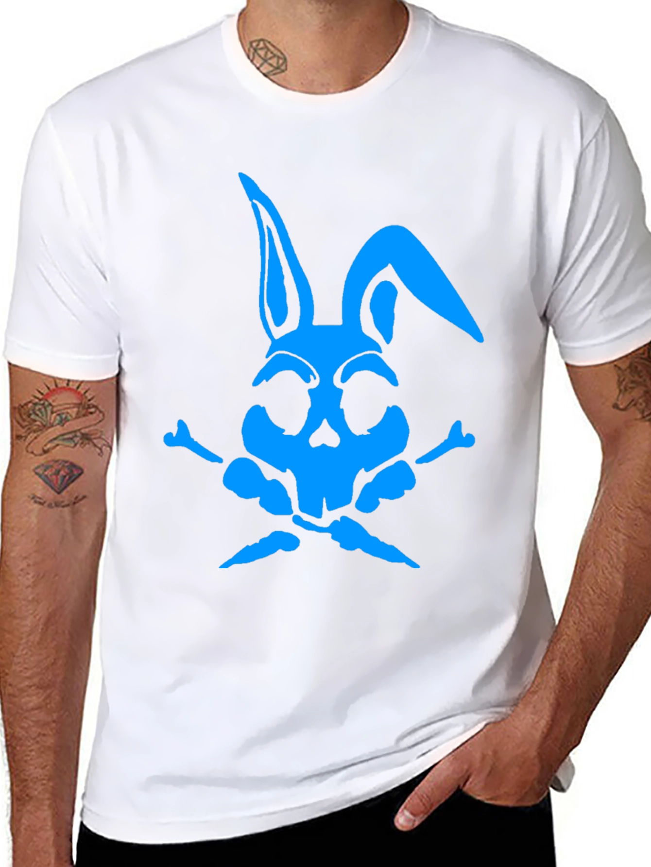Skull Bunny Graphic T-Shirt - Mens Black Tee