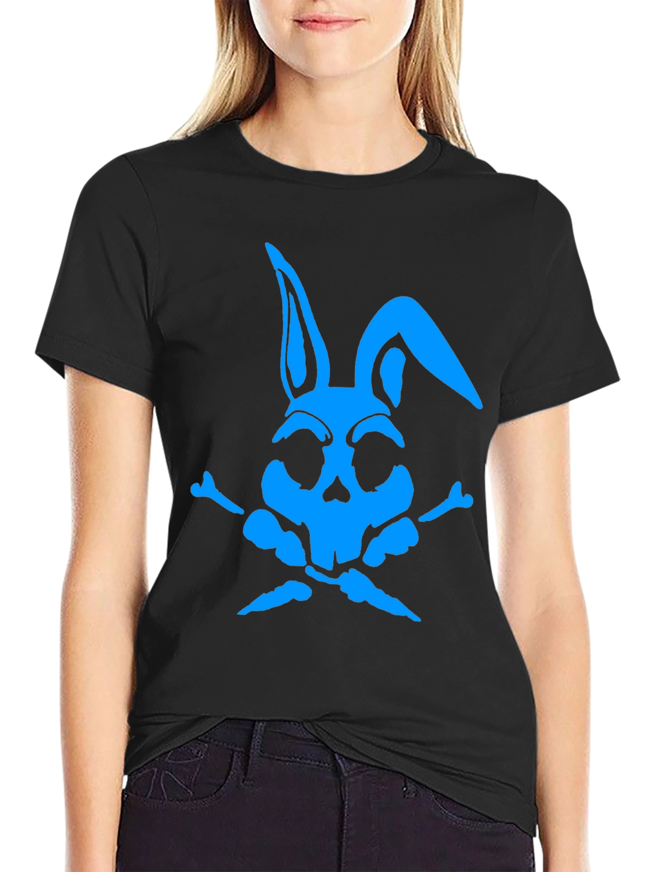 Skull Bunny Graphic T-Shirt - Mens Black Tee