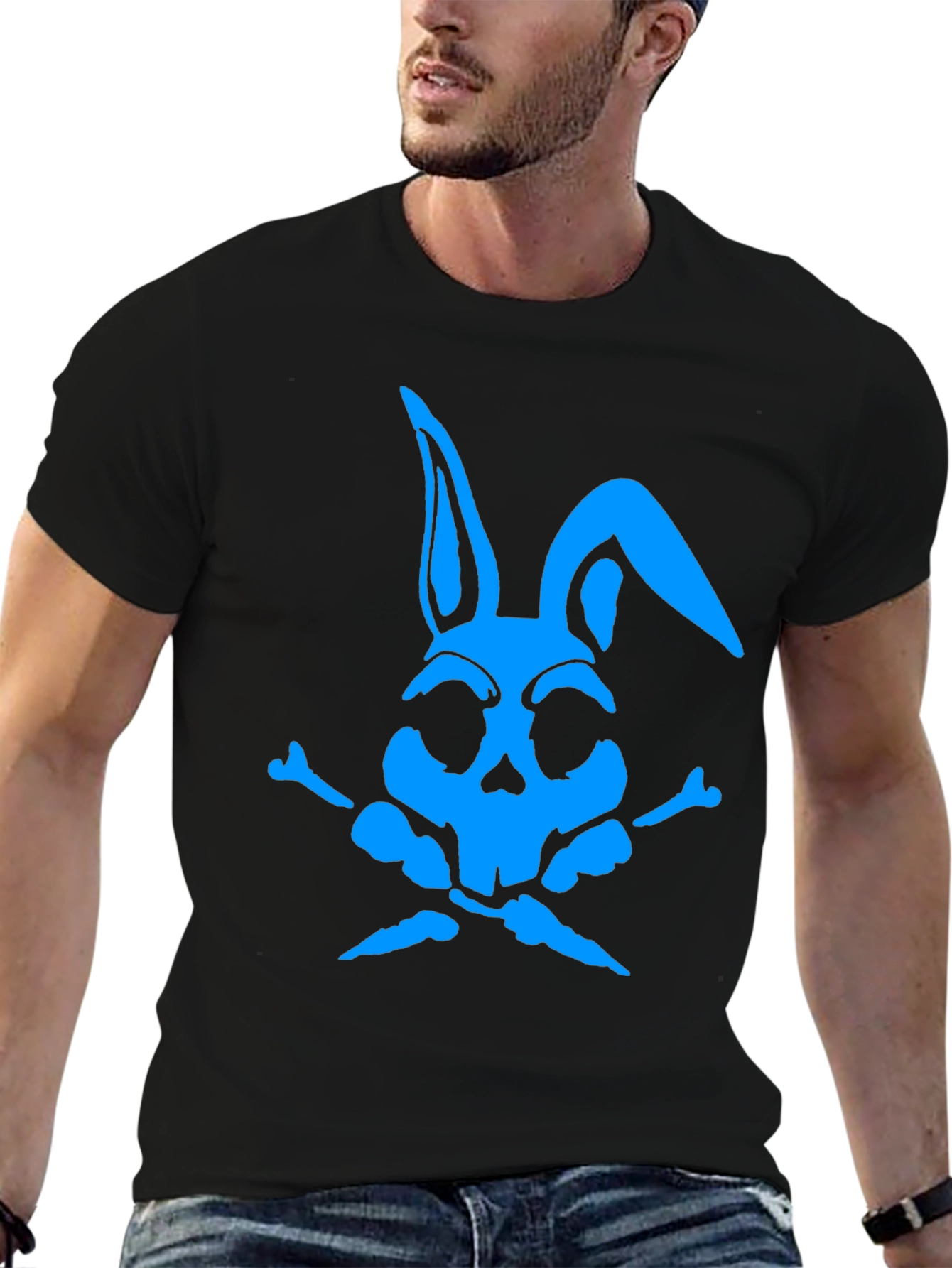 Skull Bunny Graphic T-Shirt - Mens Black Tee