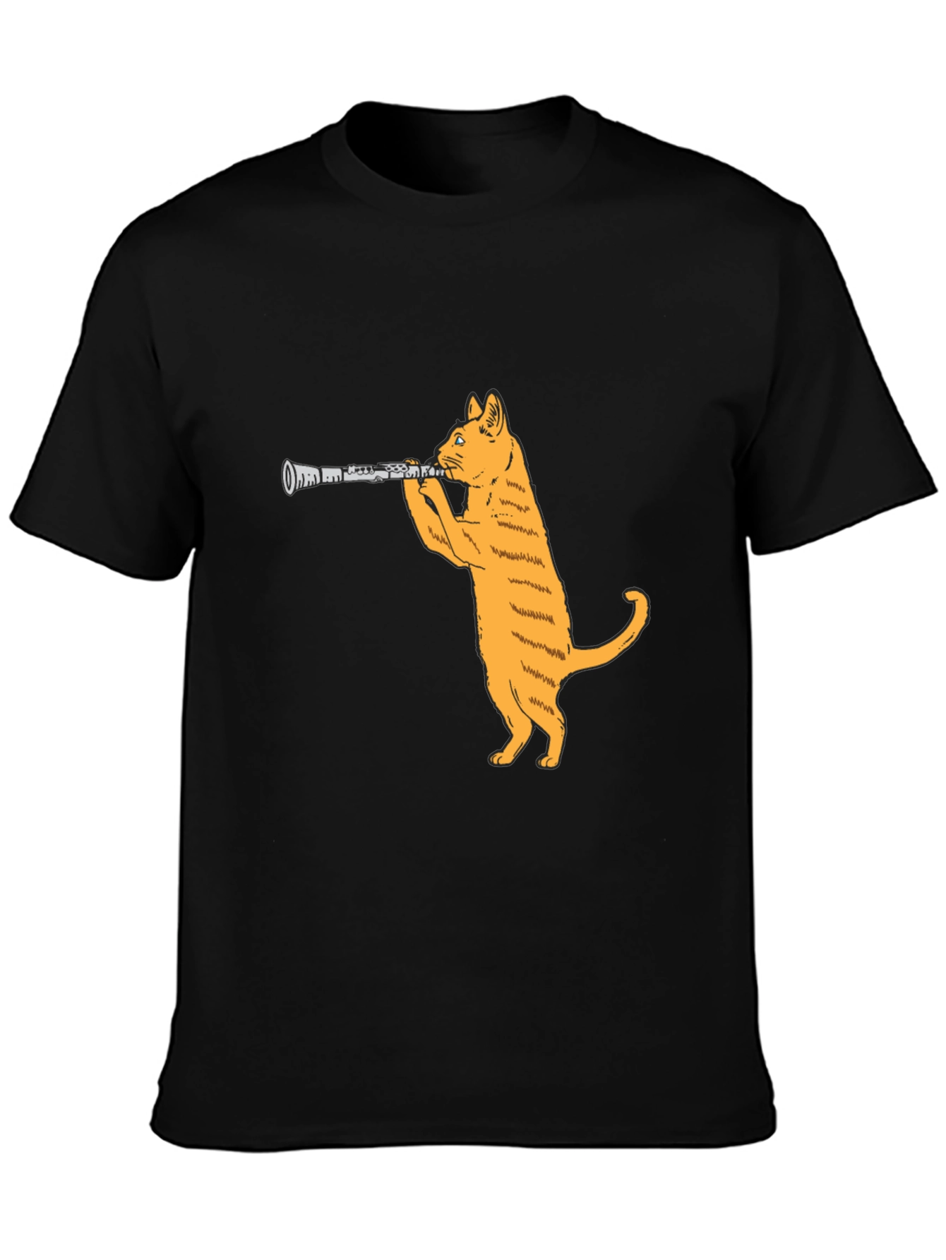 Cat Clarinet Black T-Shirt