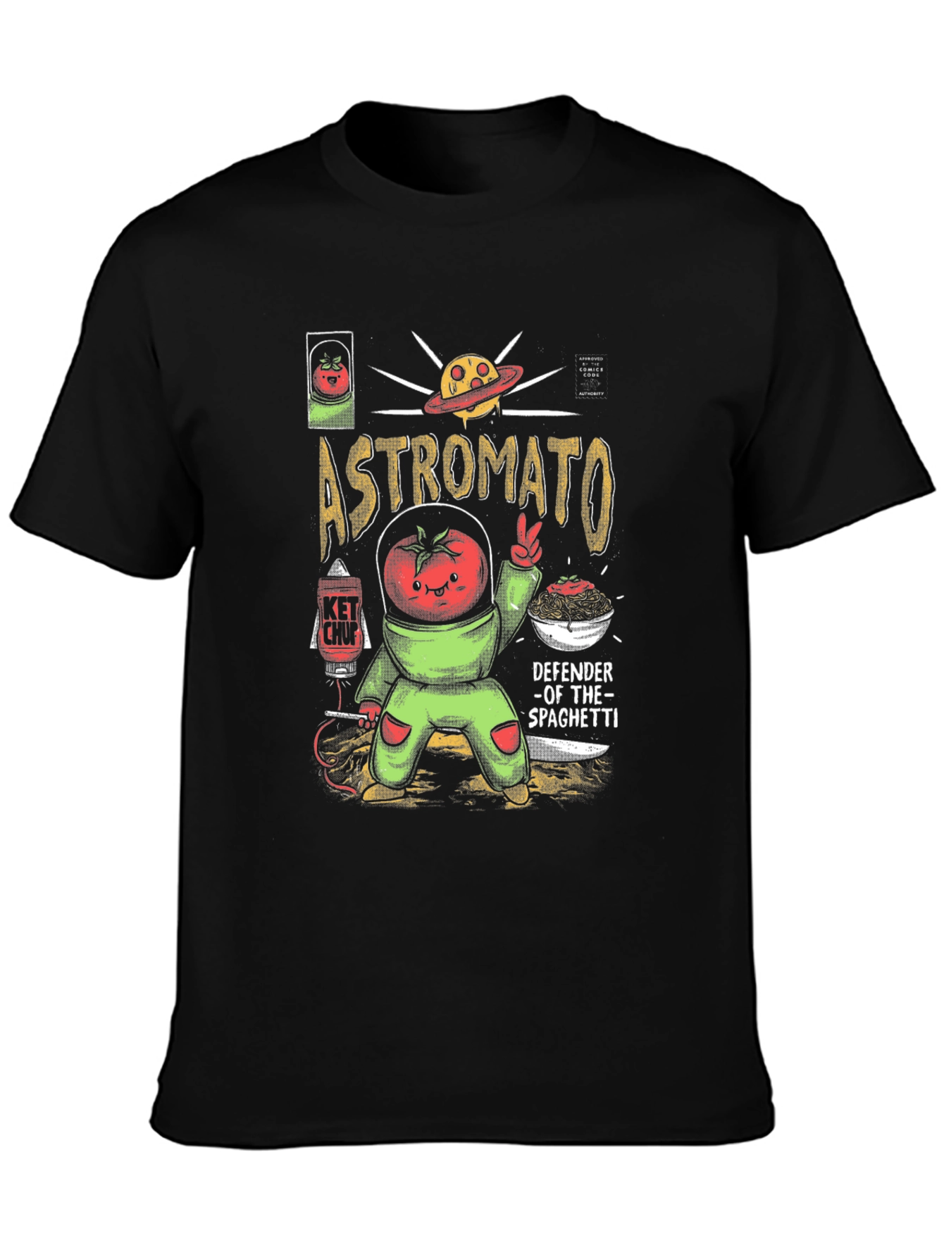 Astromato T-Shirt: Defender of Spaghetti