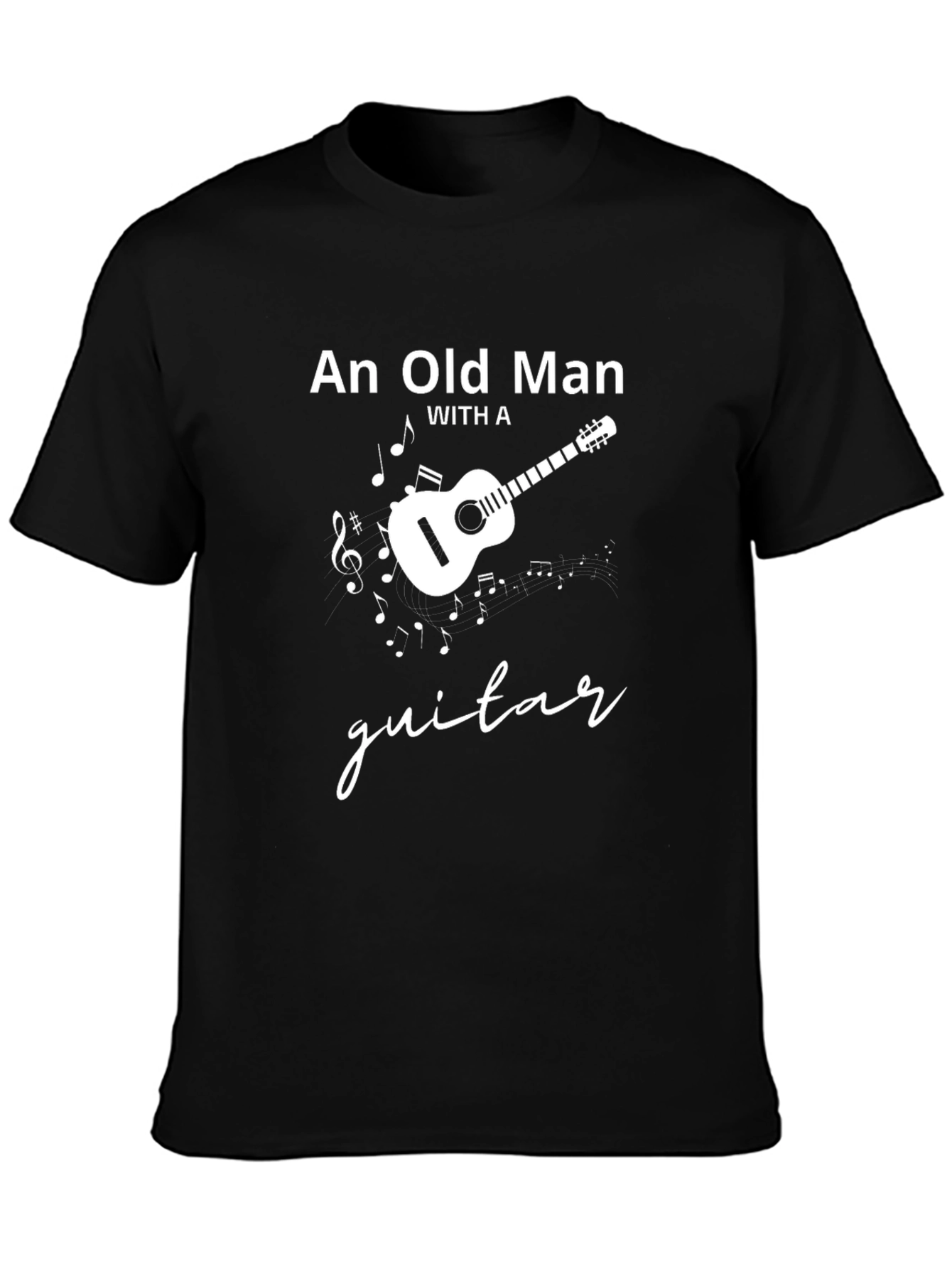 An Old Man with a Guitar T-Shirt