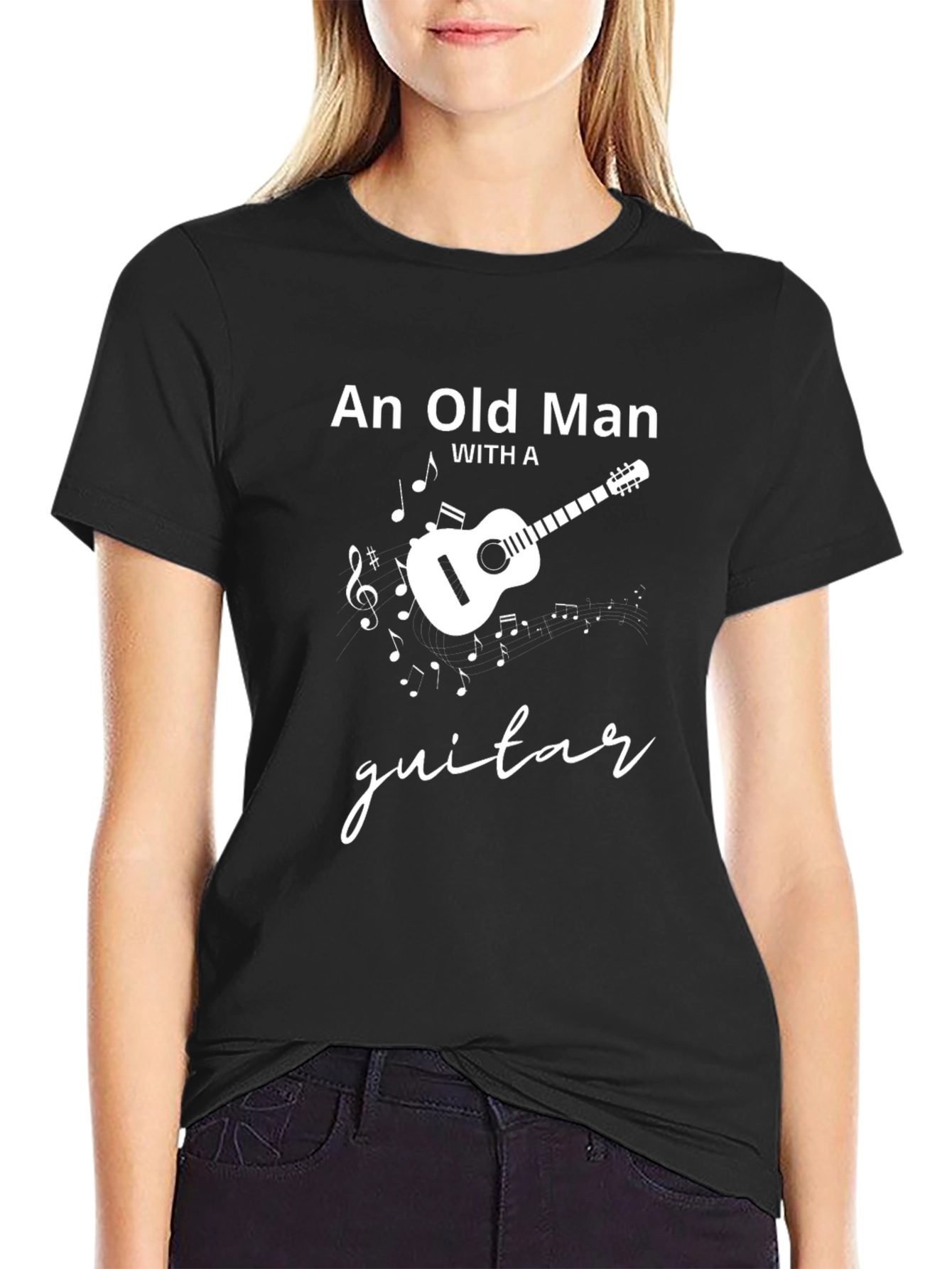 An Old Man with a Guitar T-Shirt