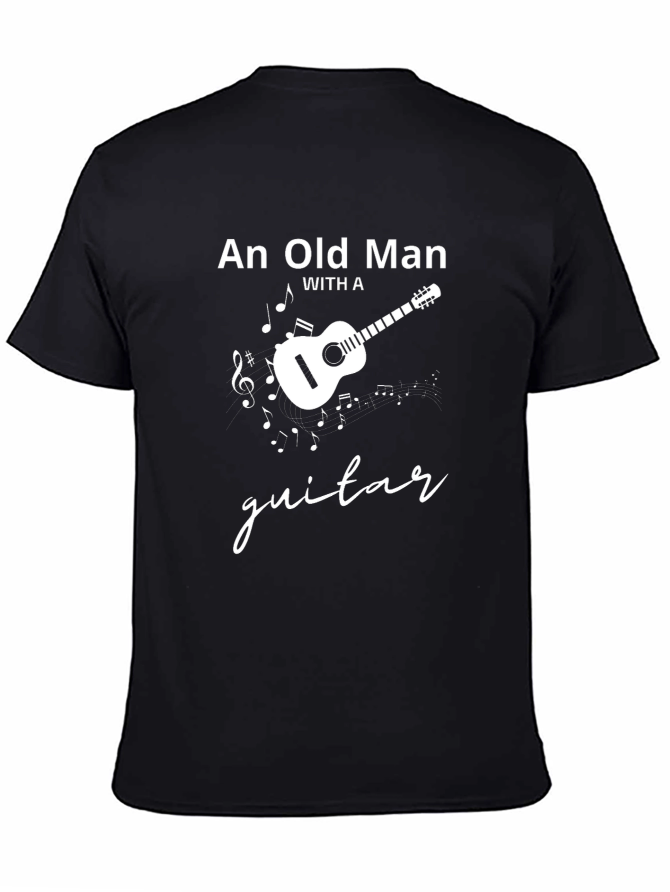 An Old Man with a Guitar T-Shirt