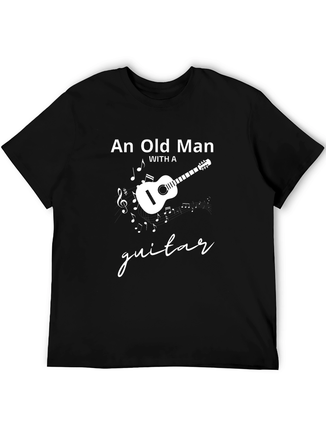 An Old Man with a Guitar T-Shirt