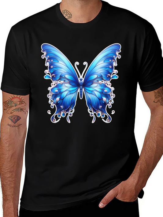 Butterfly Graphic Tee - Stylish Mens Black T-Shirt