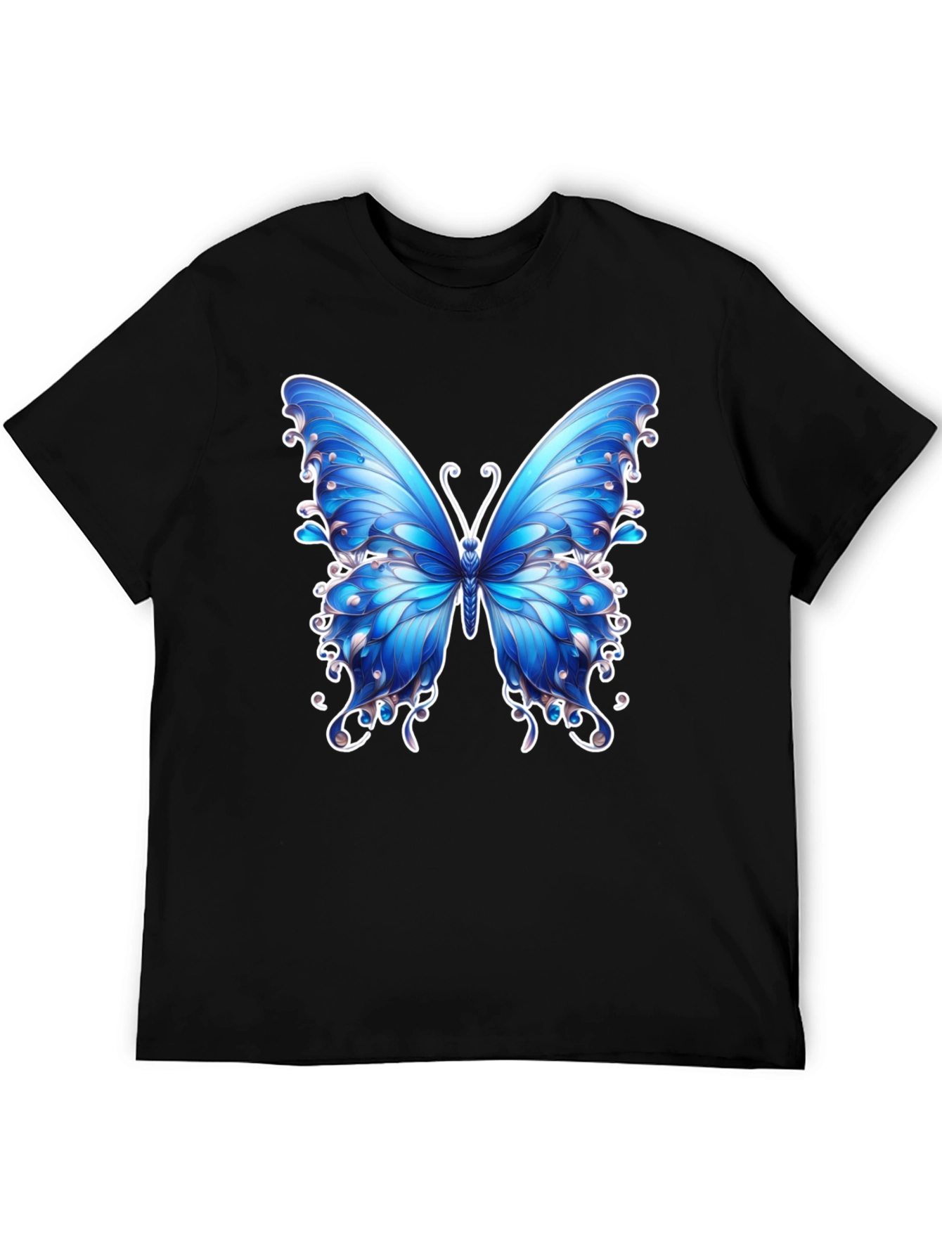 Butterfly Graphic Tee - Stylish Mens Black T-Shirt
