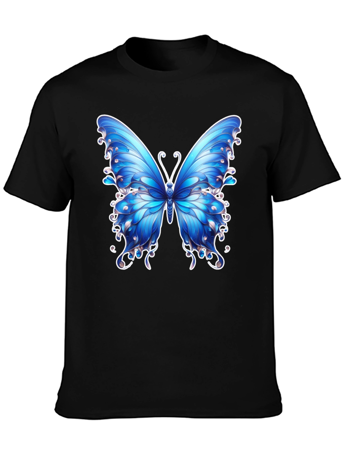 Butterfly Graphic Tee - Stylish Mens Black T-Shirt