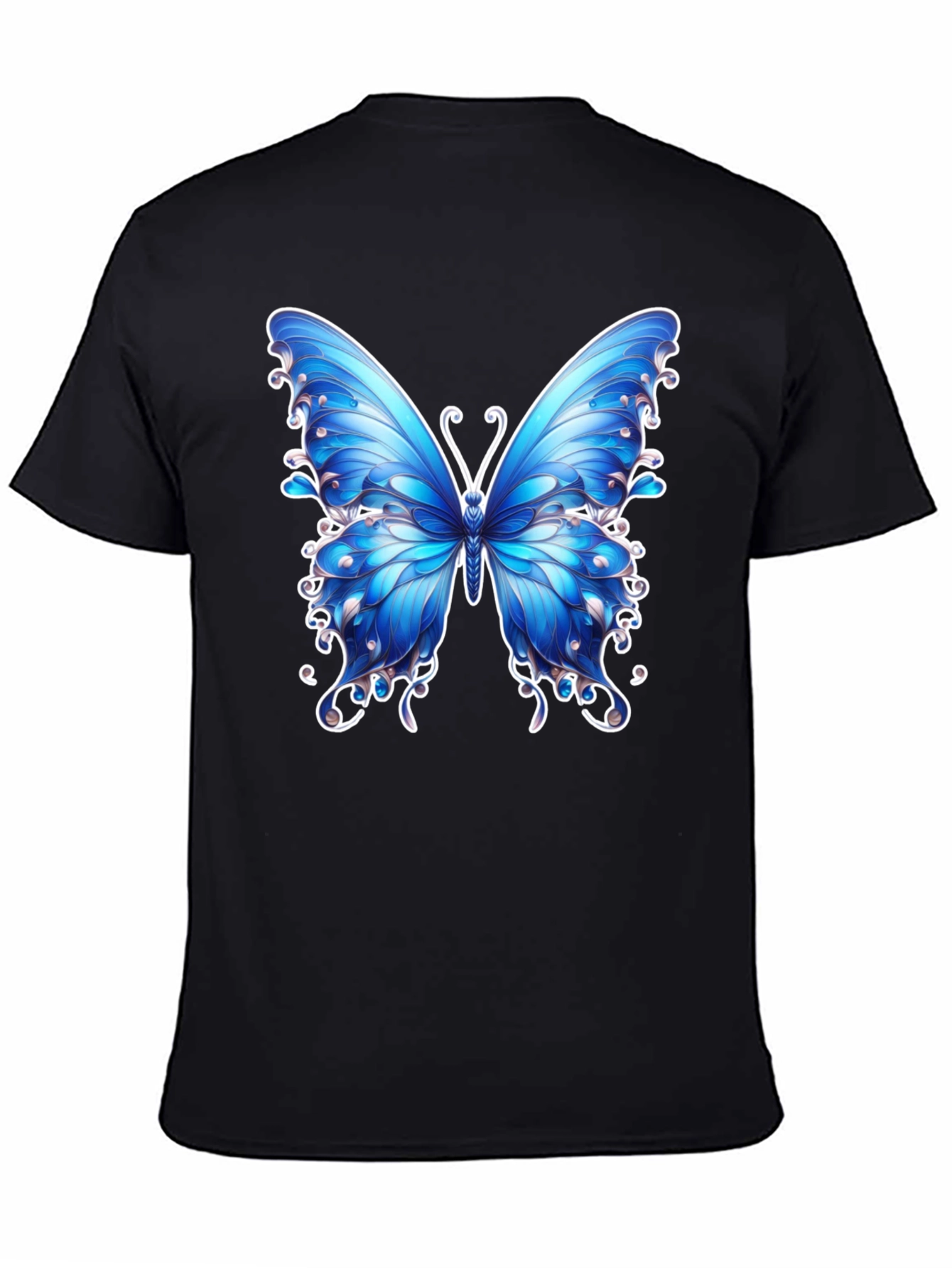 Butterfly Graphic Tee - Stylish Mens Black T-Shirt