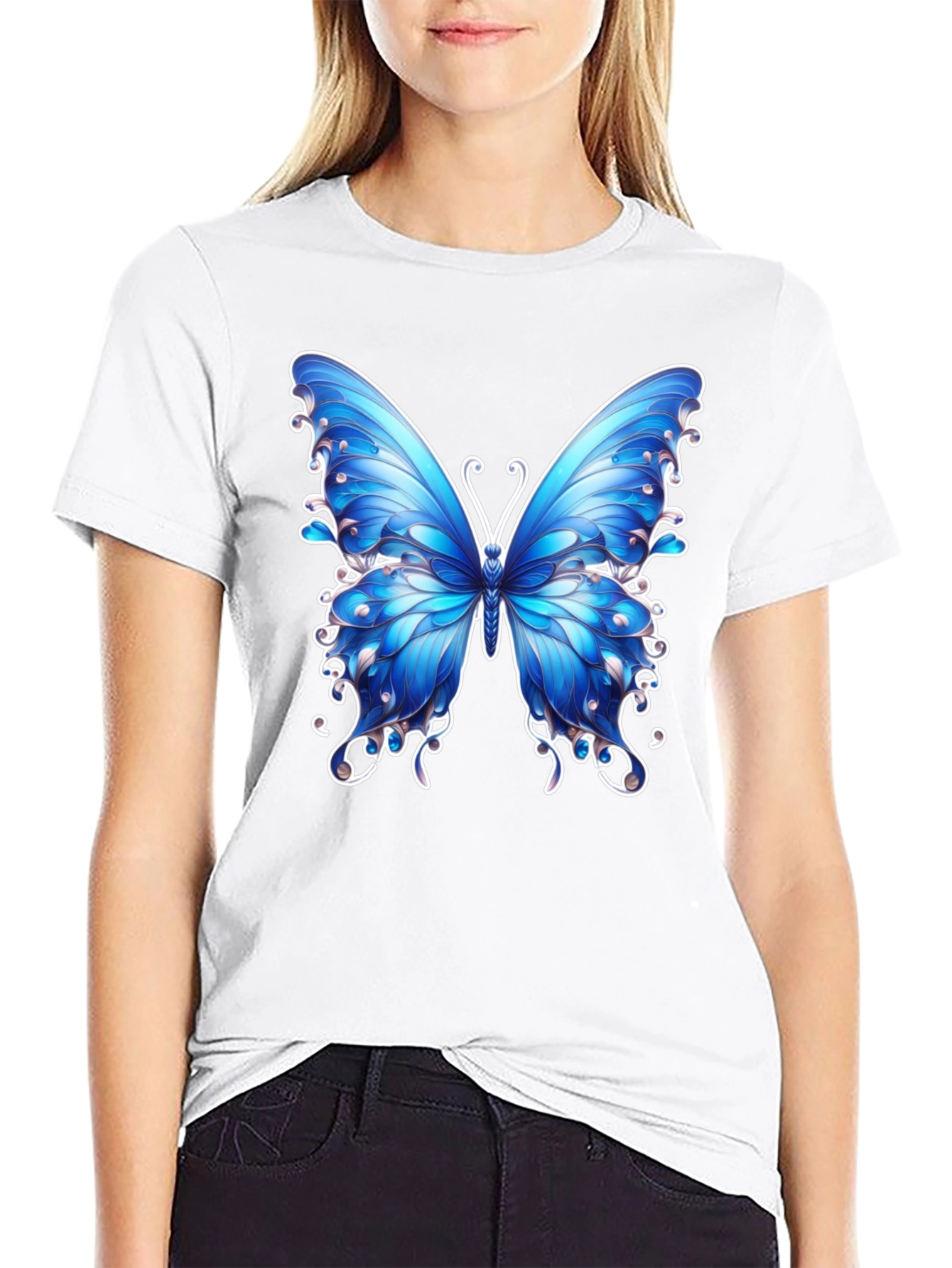 Butterfly Graphic Tee - Stylish Mens Black T-Shirt