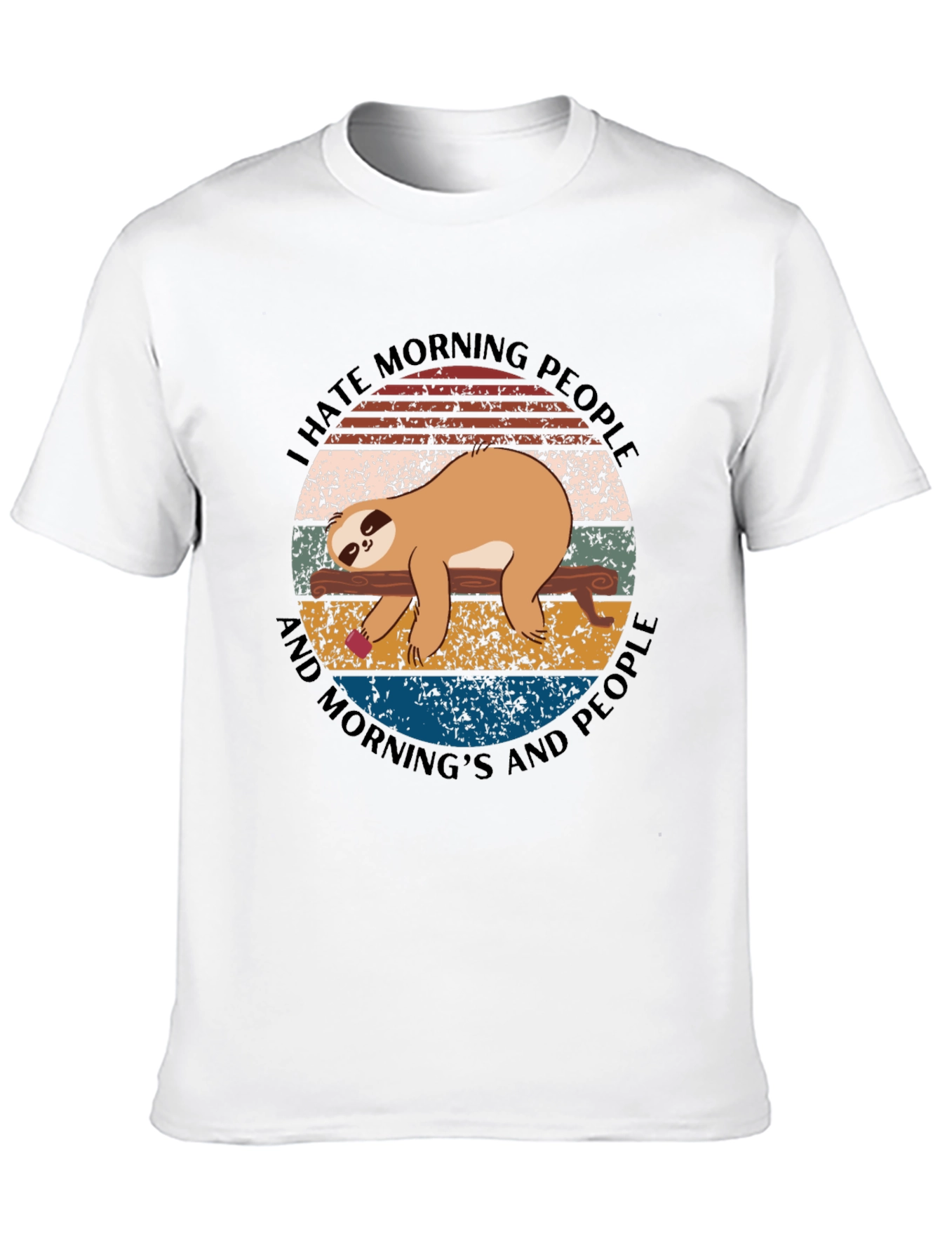 I Hate Morning People Sloth Graphic Tee