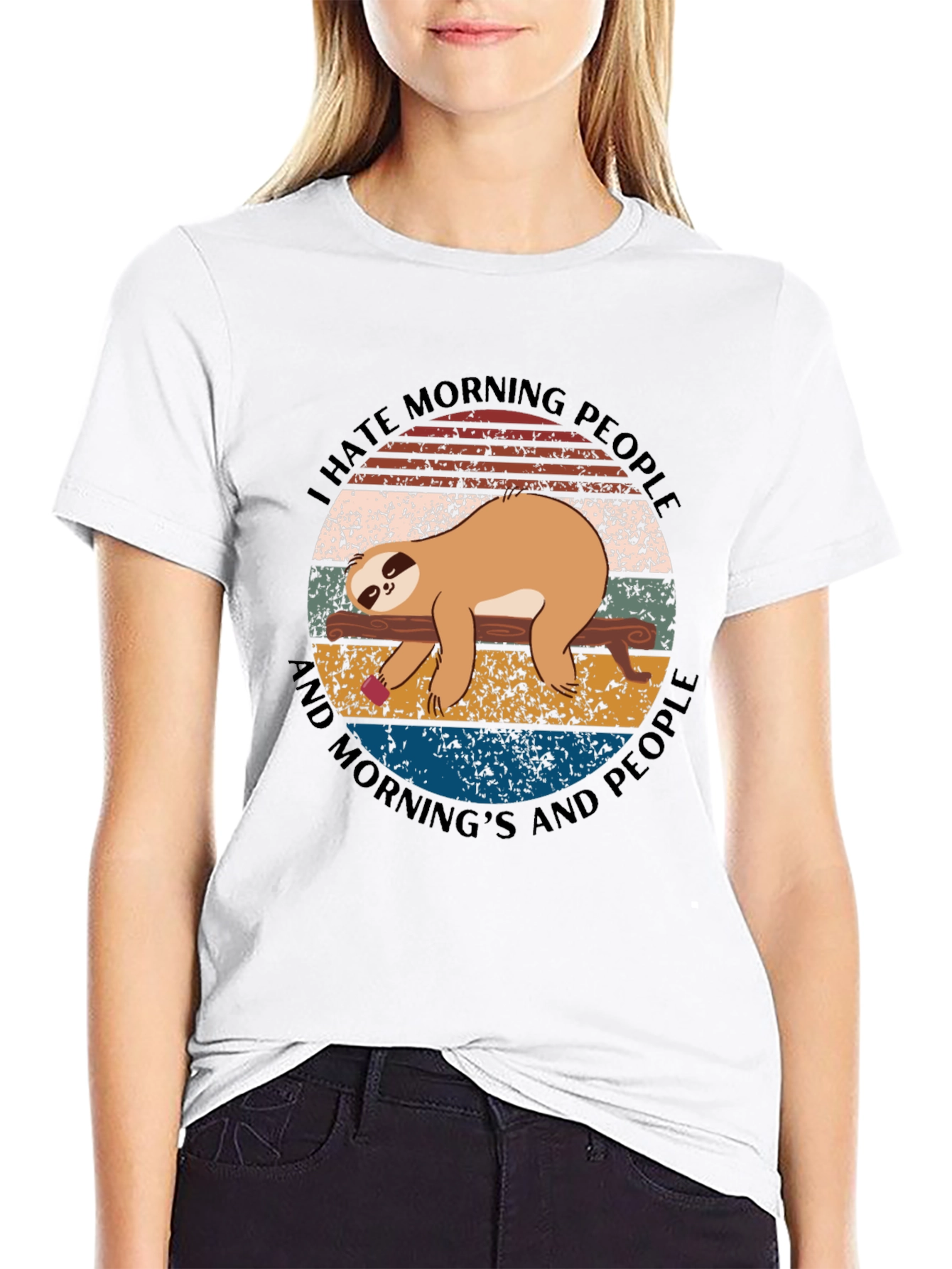I Hate Morning People Sloth Graphic Tee