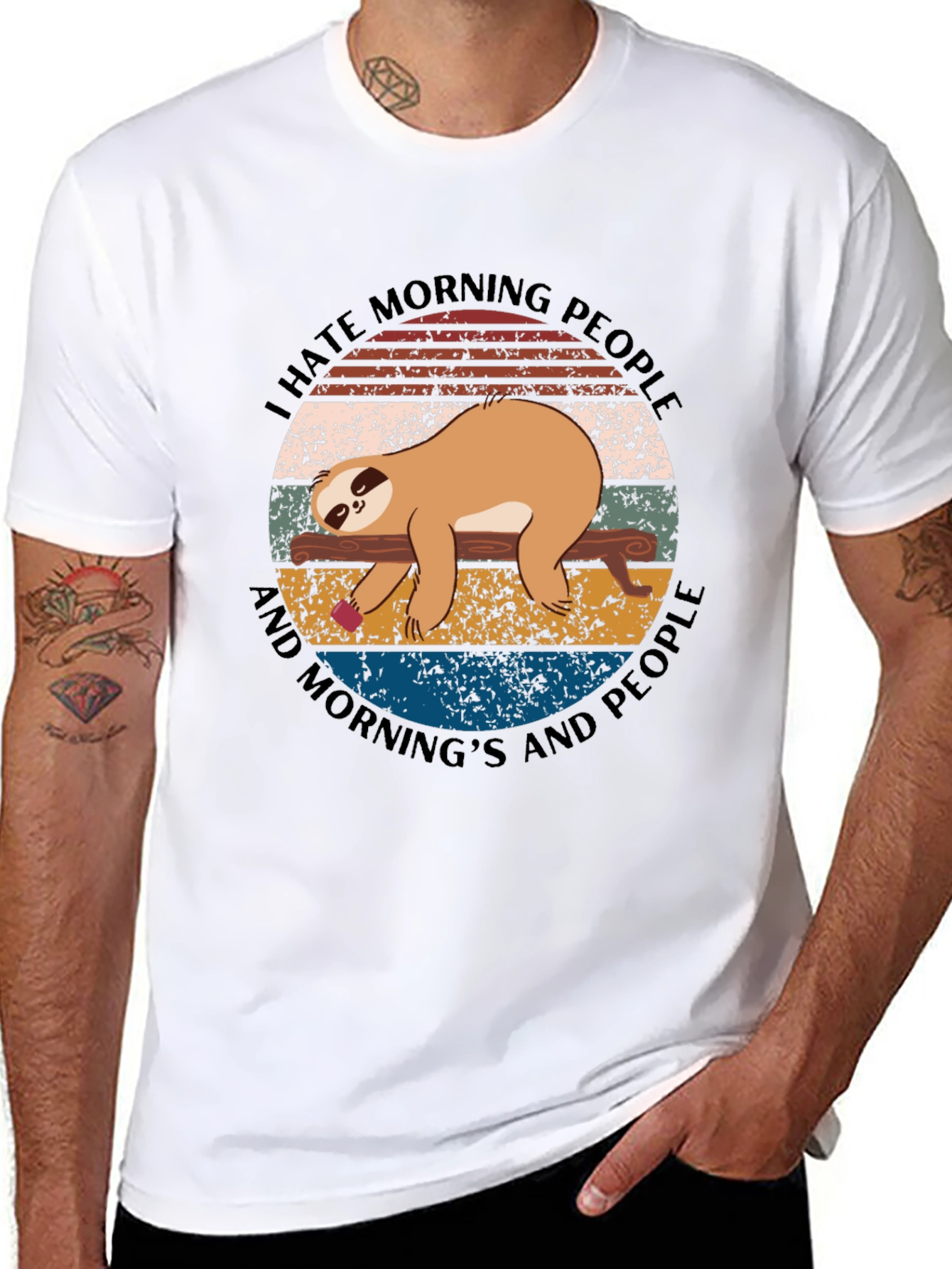 I Hate Morning People Sloth Graphic Tee