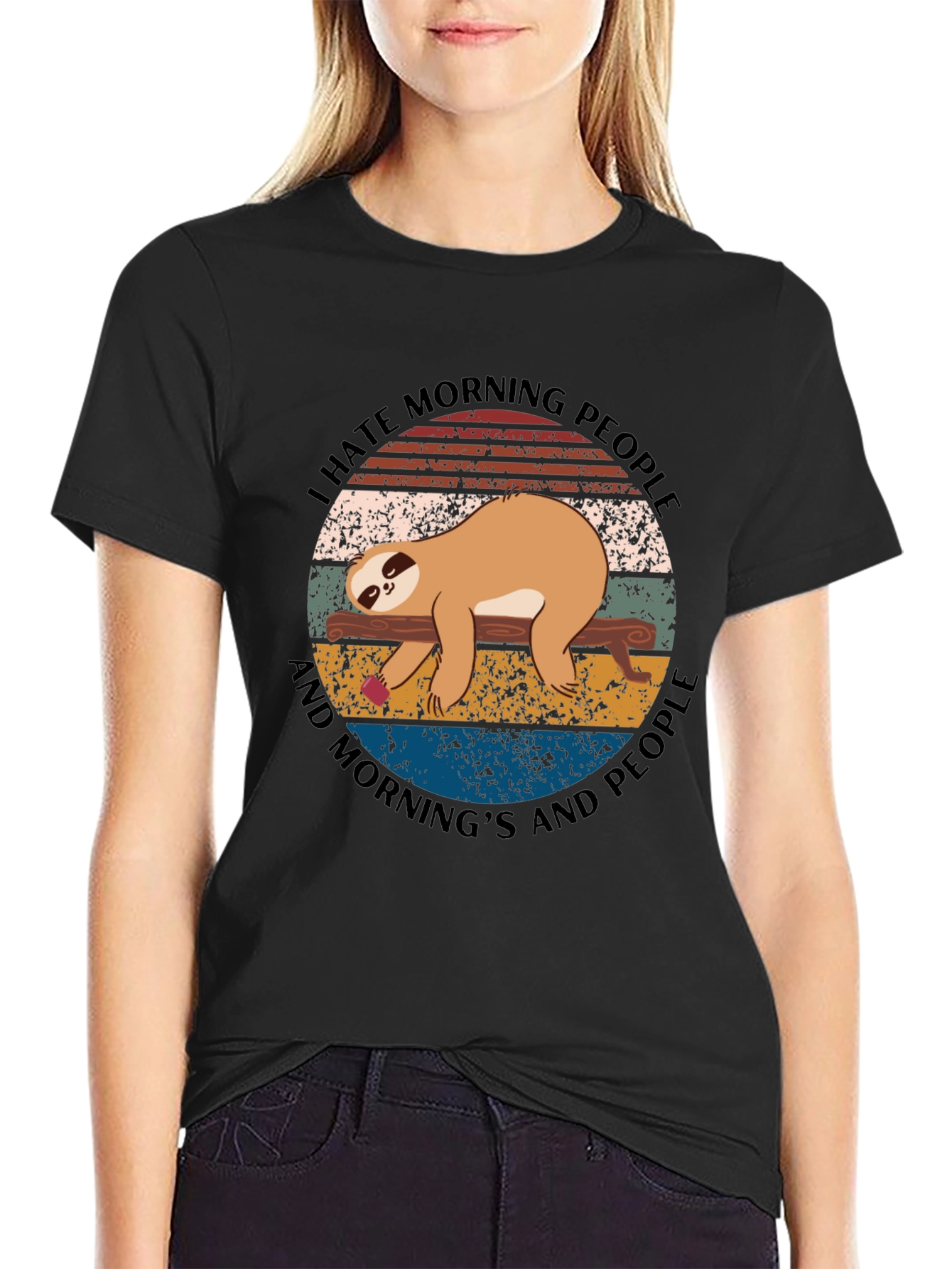 I Hate Morning People Sloth Graphic Tee