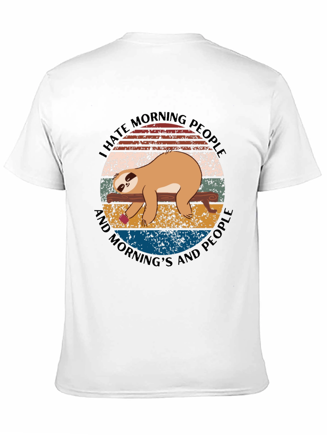 I Hate Morning People Sloth Graphic Tee
