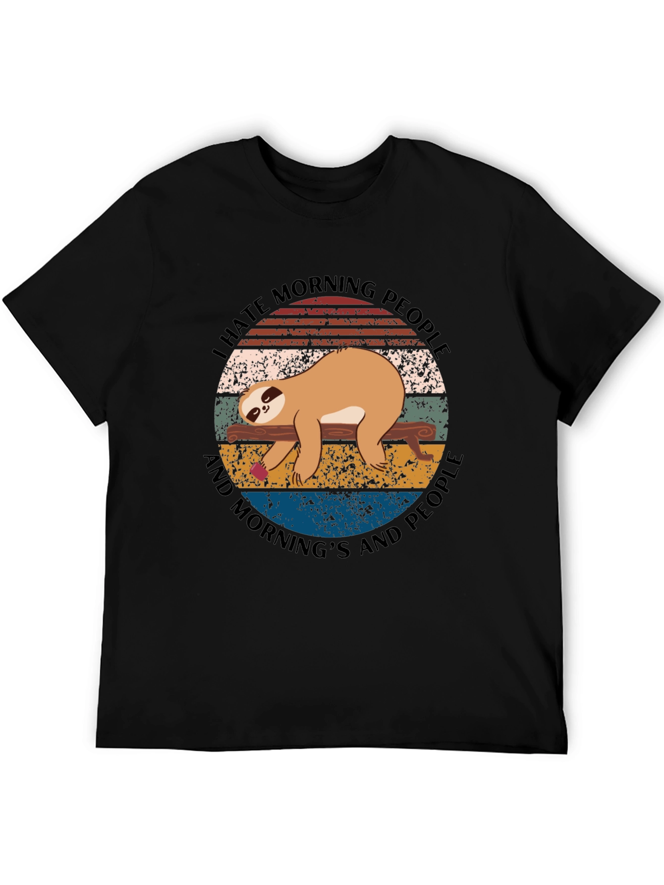 I Hate Morning People Sloth Graphic Tee