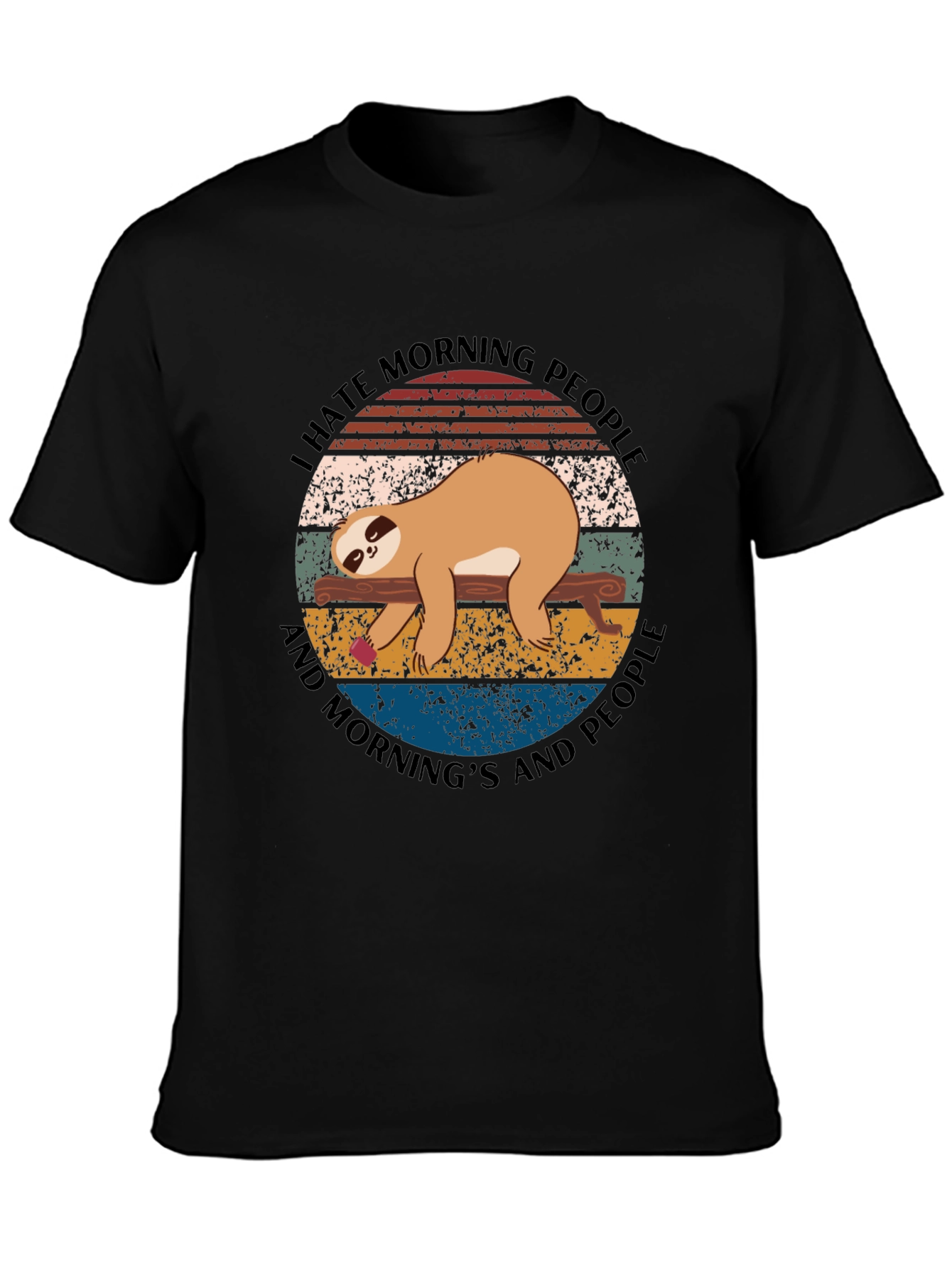 I Hate Morning People Sloth Graphic Tee