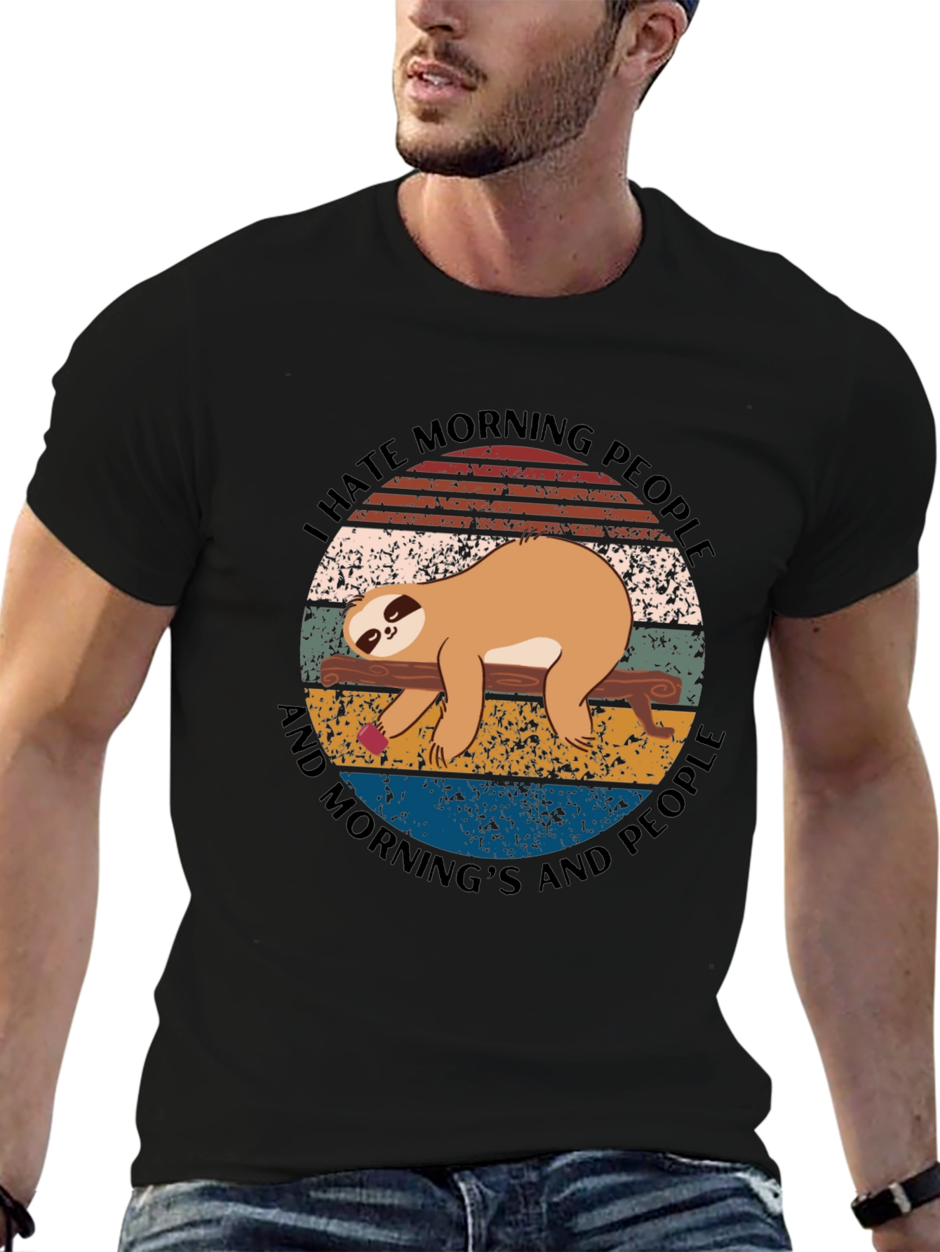I Hate Morning People Sloth Graphic Tee