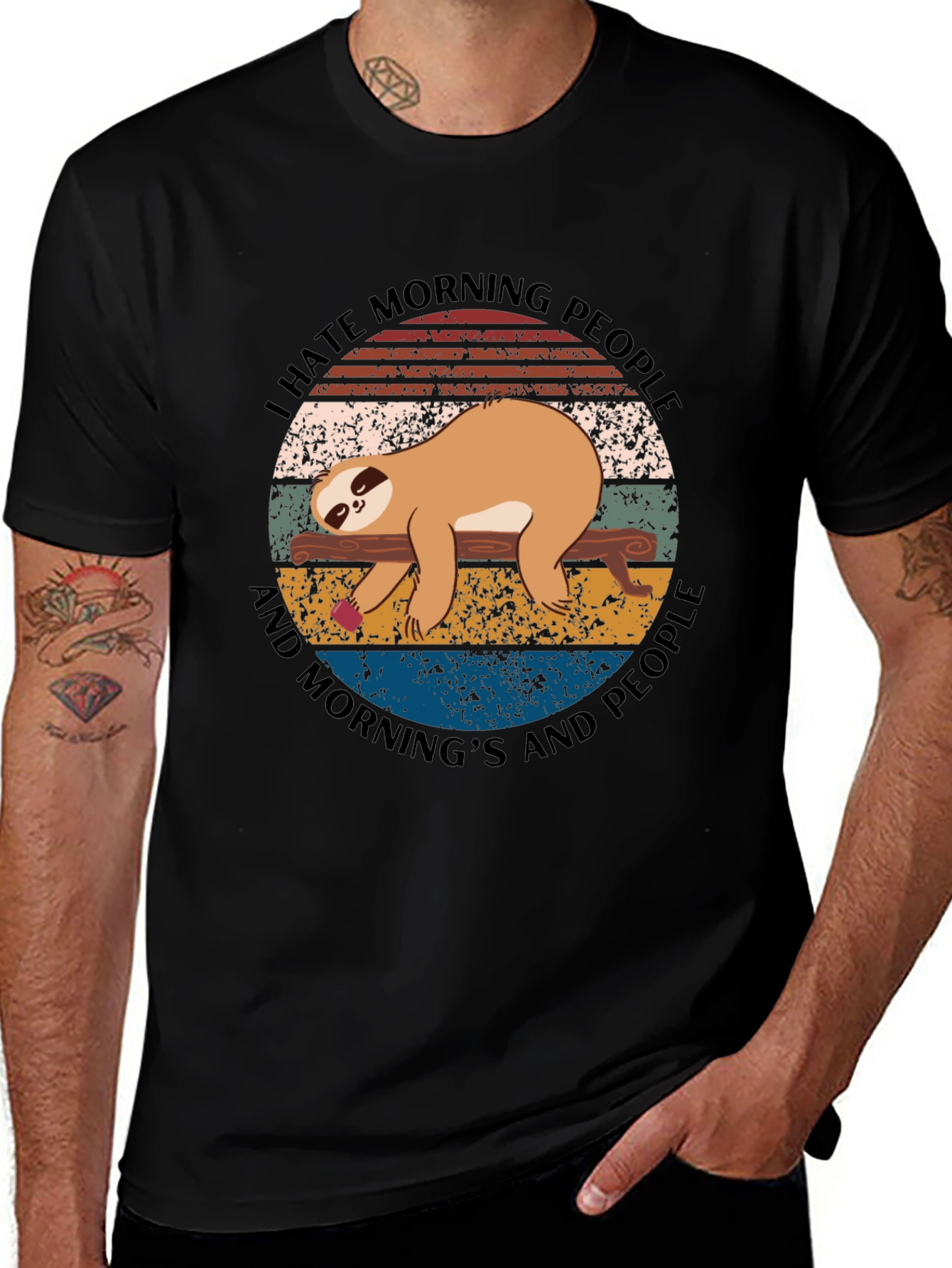 I Hate Morning People Sloth Graphic Tee