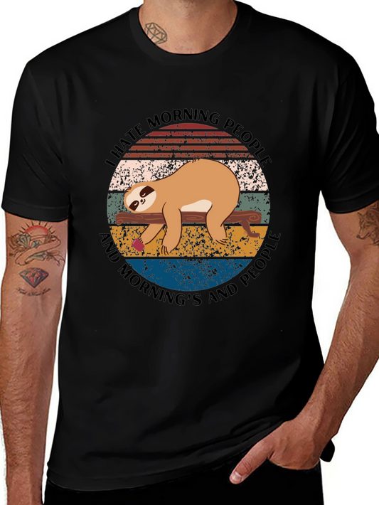 I Hate Morning People Sloth Graphic Tee