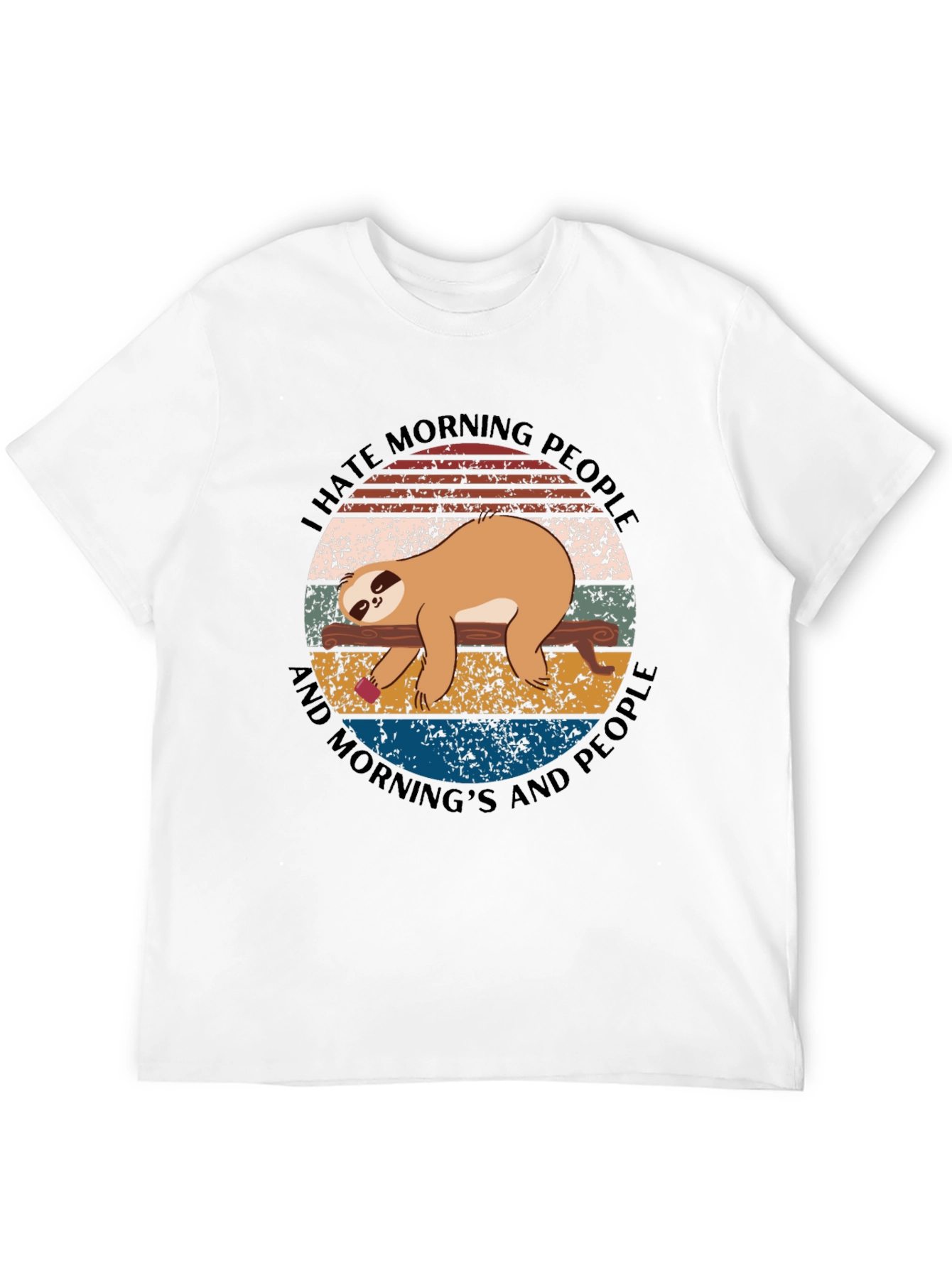 I Hate Morning People Sloth Graphic Tee
