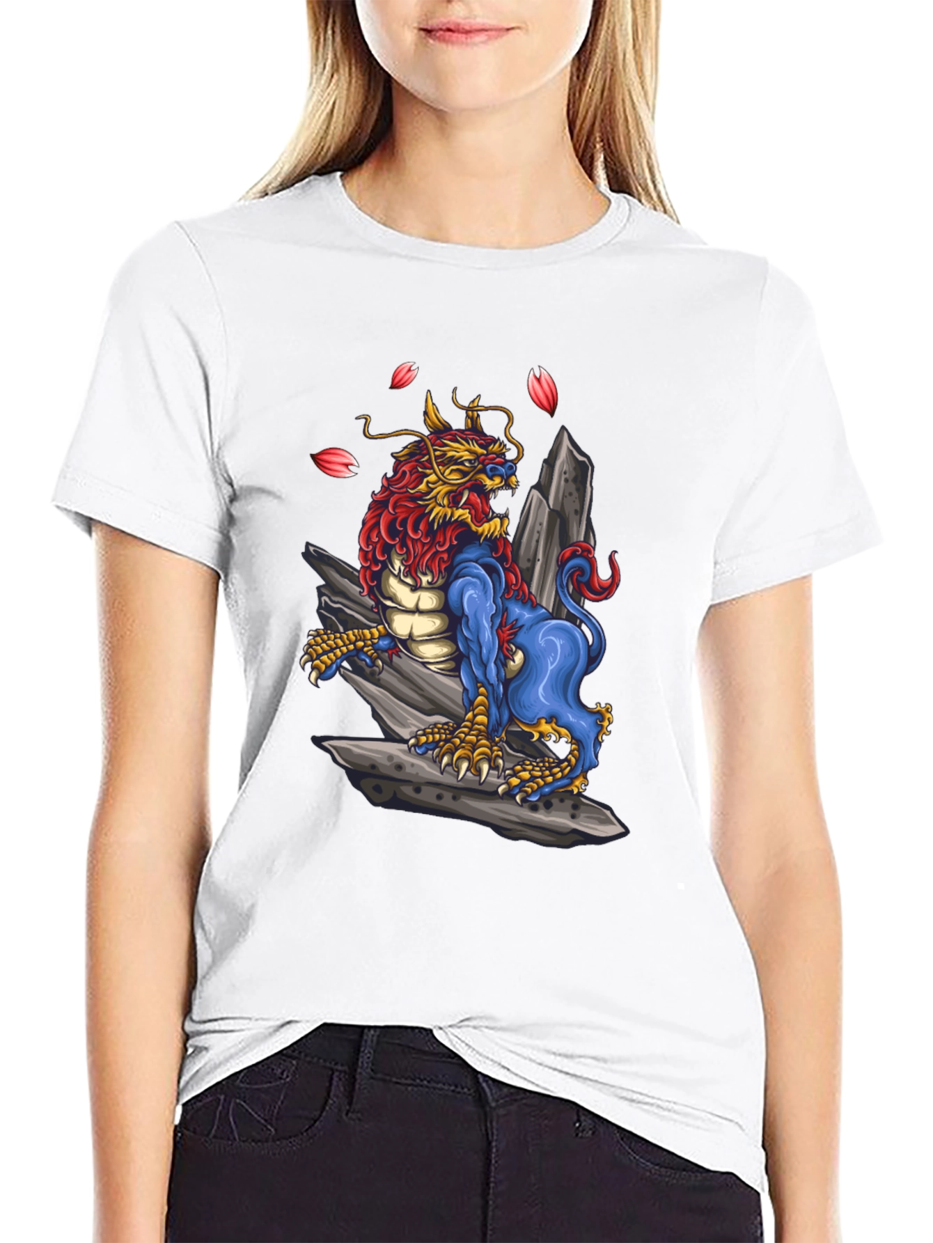 Dragon Foo Dog Graphic Tee - Unique Design