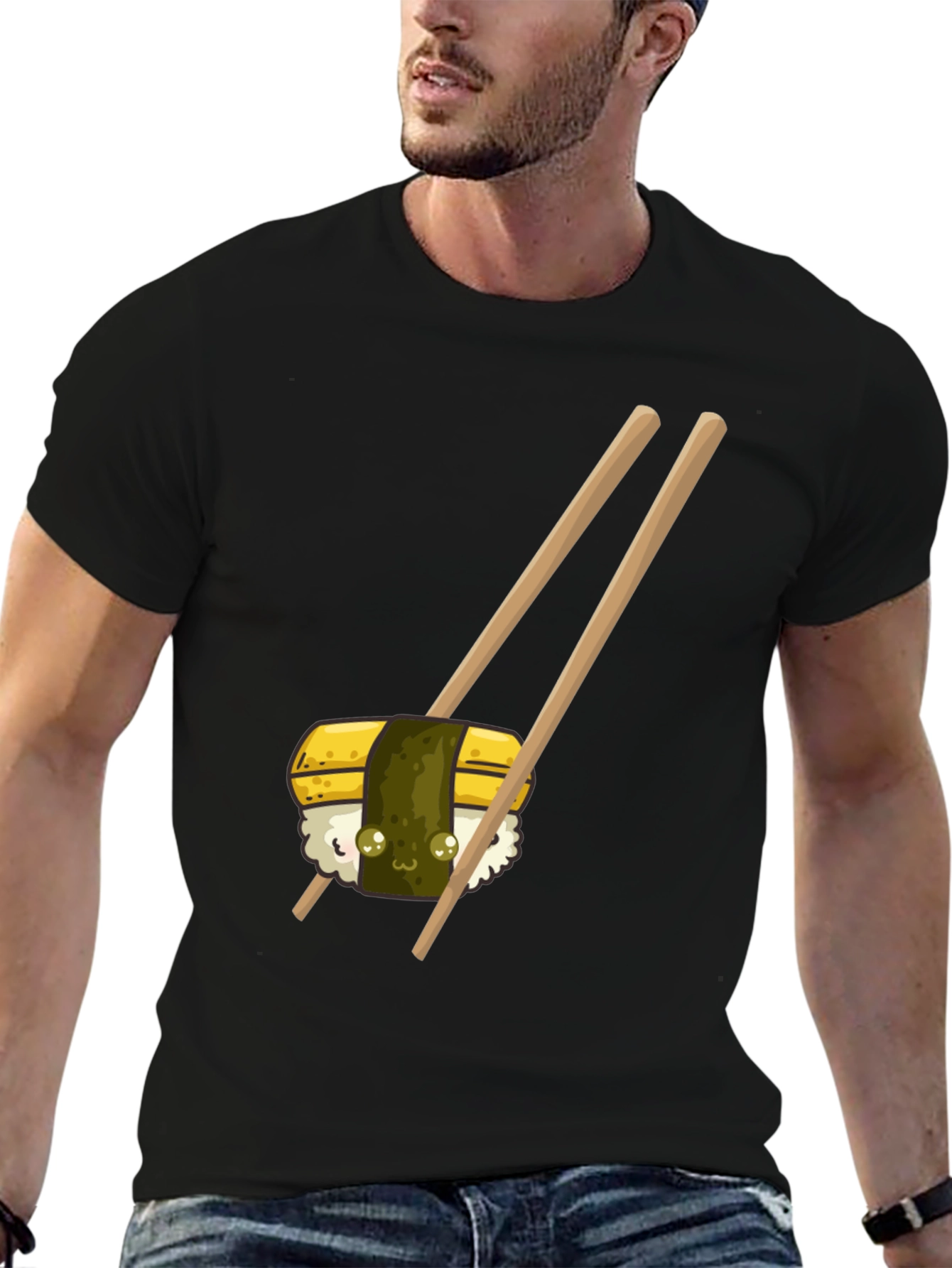 Sushi Graphic Tee -  Unisex Black T-Shirt