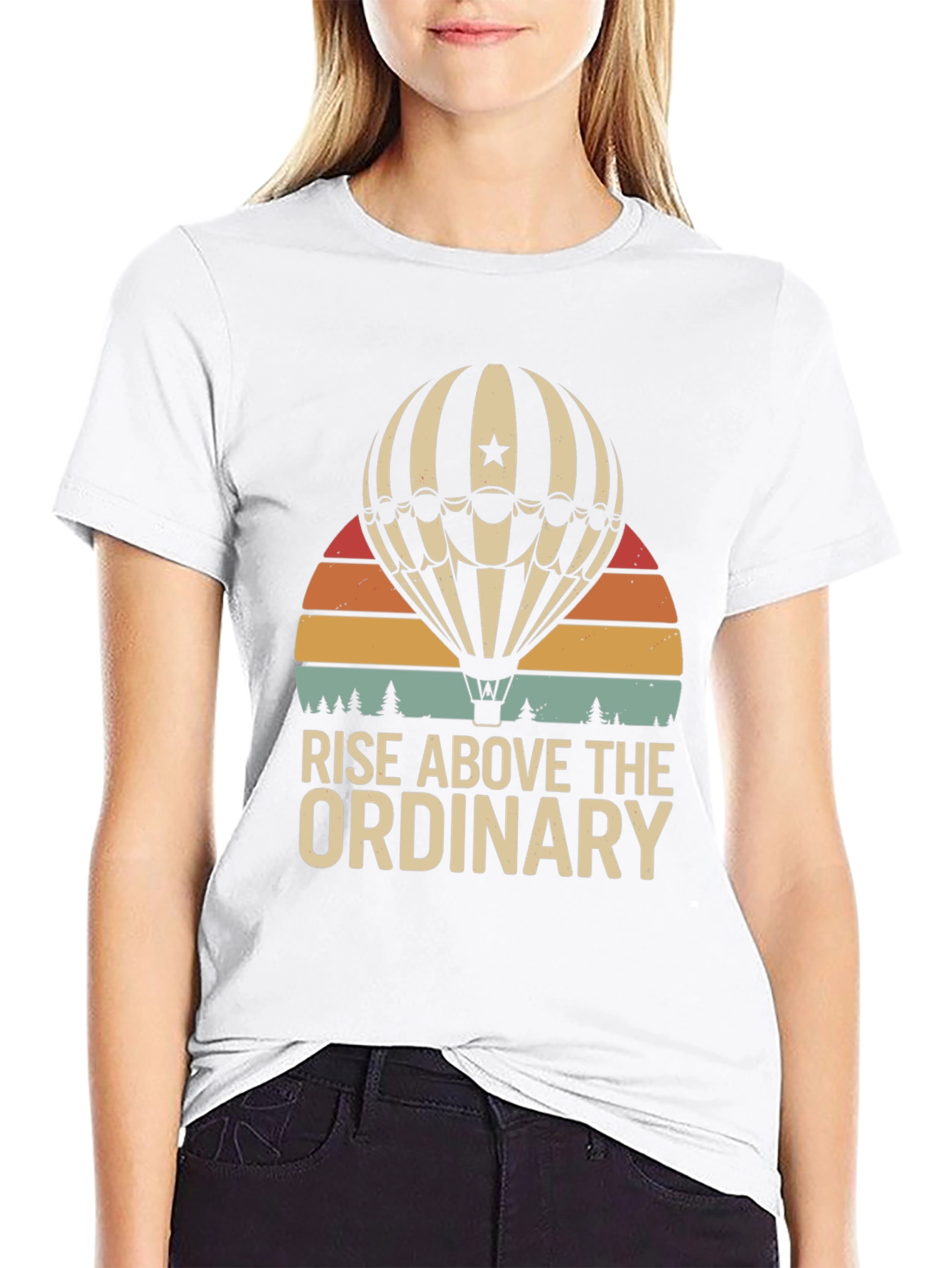 Rise Above Hot Air Balloon Graphic Tee