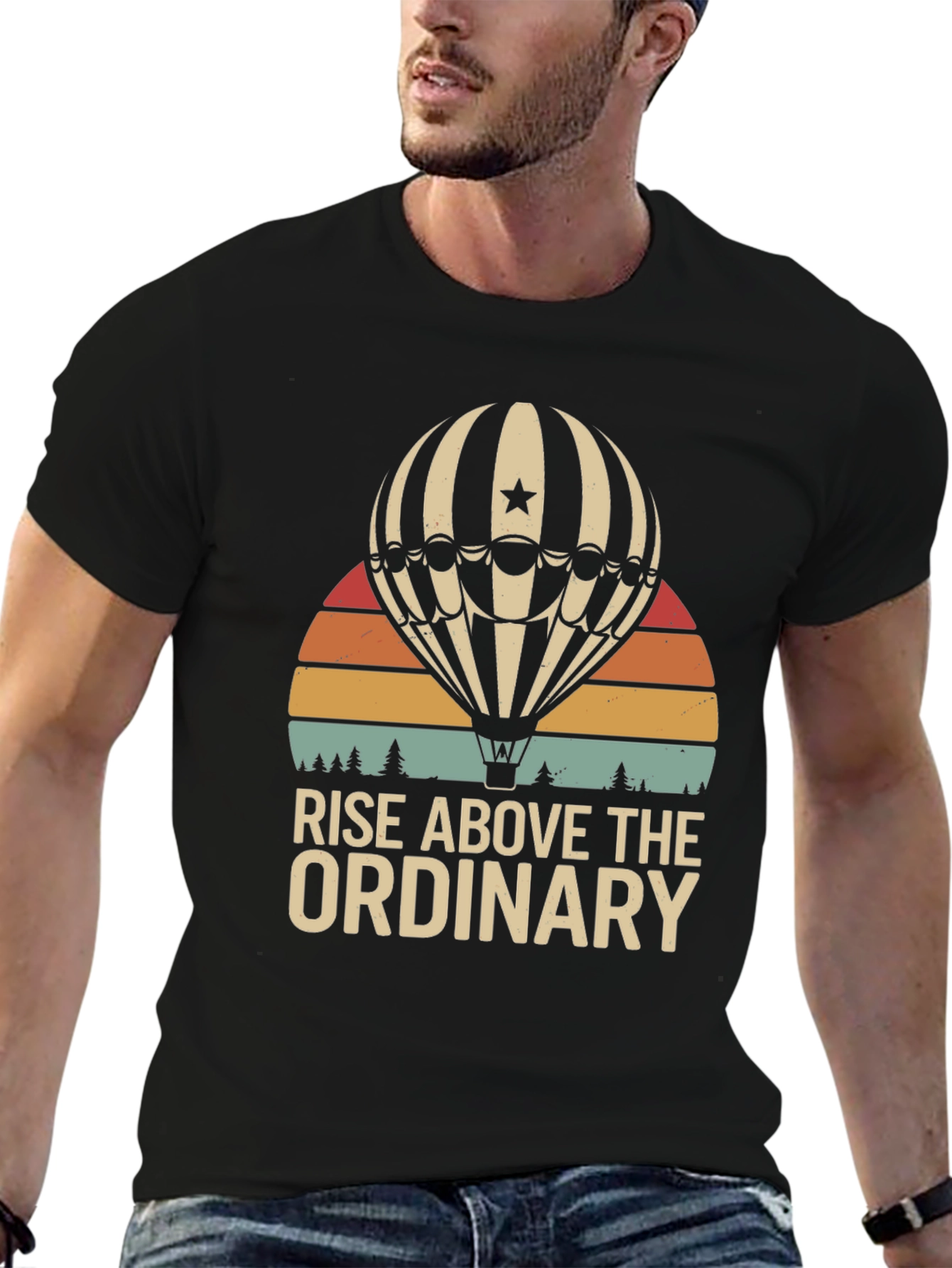 Rise Above Hot Air Balloon Graphic Tee