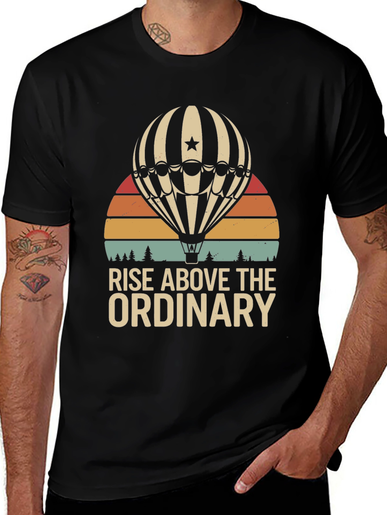 Rise Above Hot Air Balloon Graphic Tee