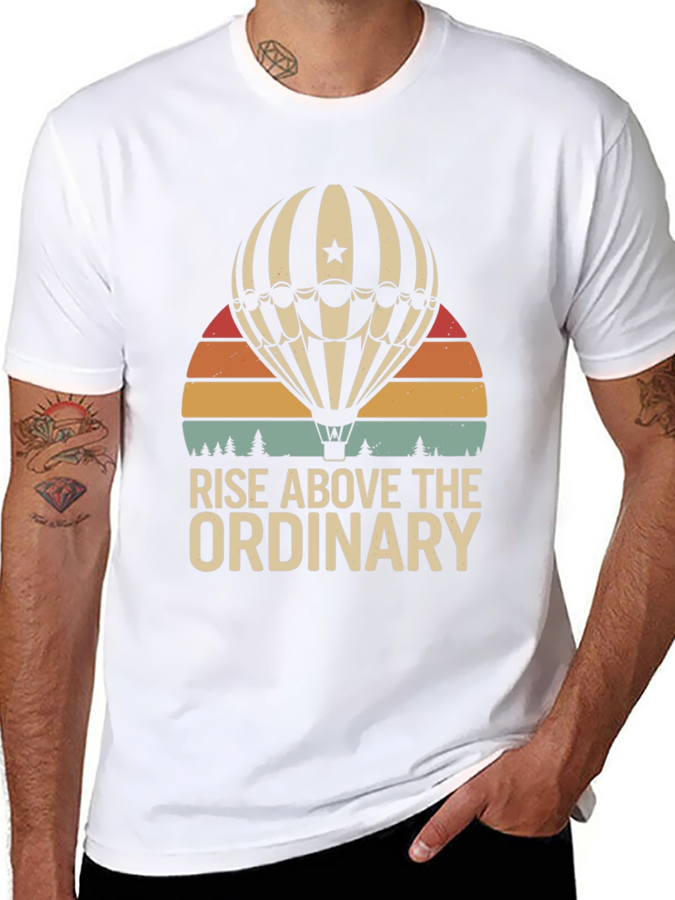 Rise Above Hot Air Balloon Graphic Tee