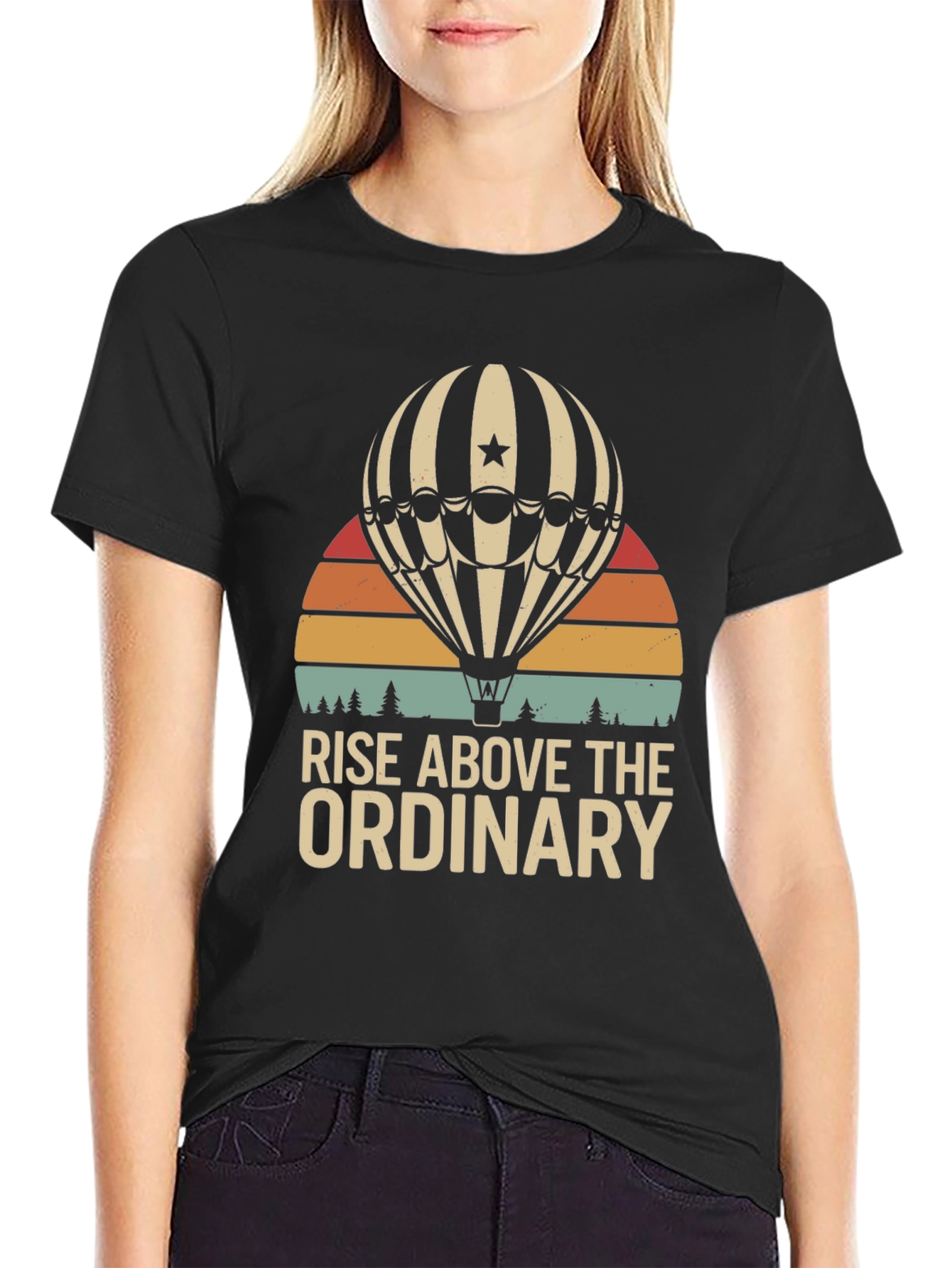 Rise Above Hot Air Balloon Graphic Tee
