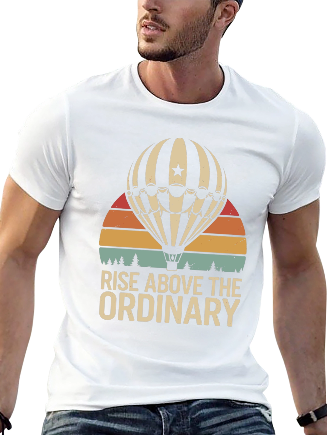 Rise Above Hot Air Balloon Graphic Tee