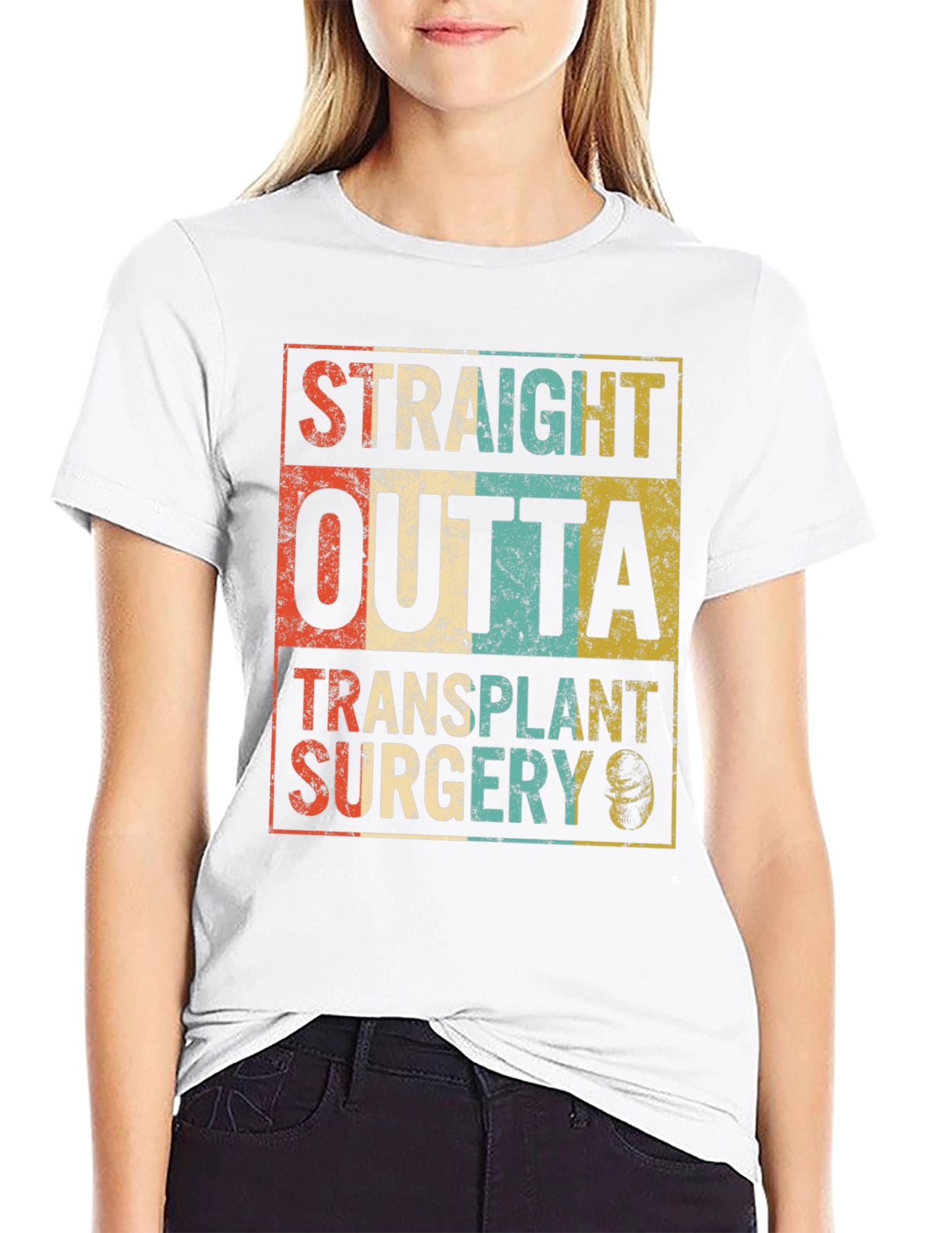 Straight Outta Transplant Surgery Black T-Shirt