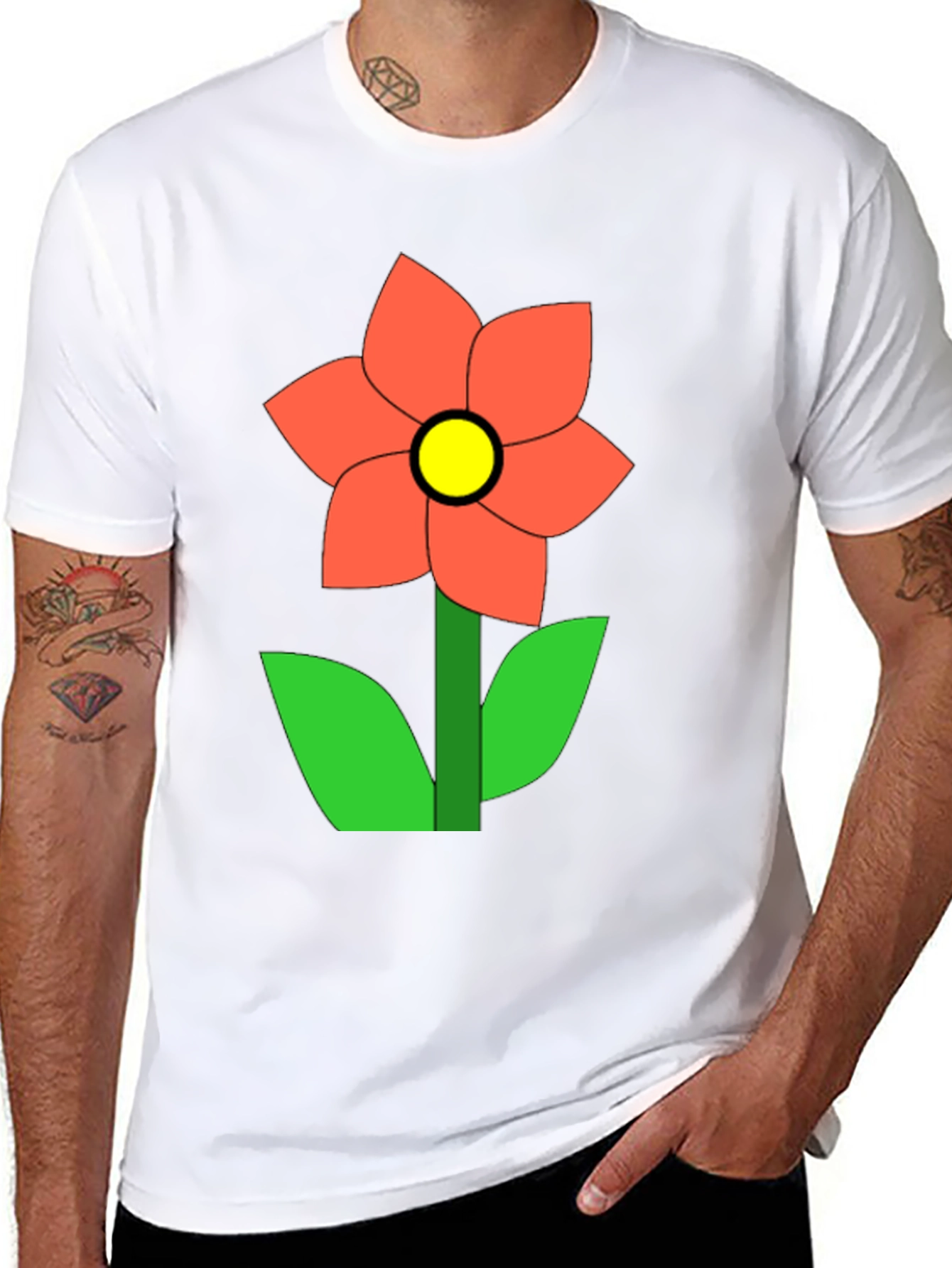 Flower Graphic Black T-Shirt Casual Wear