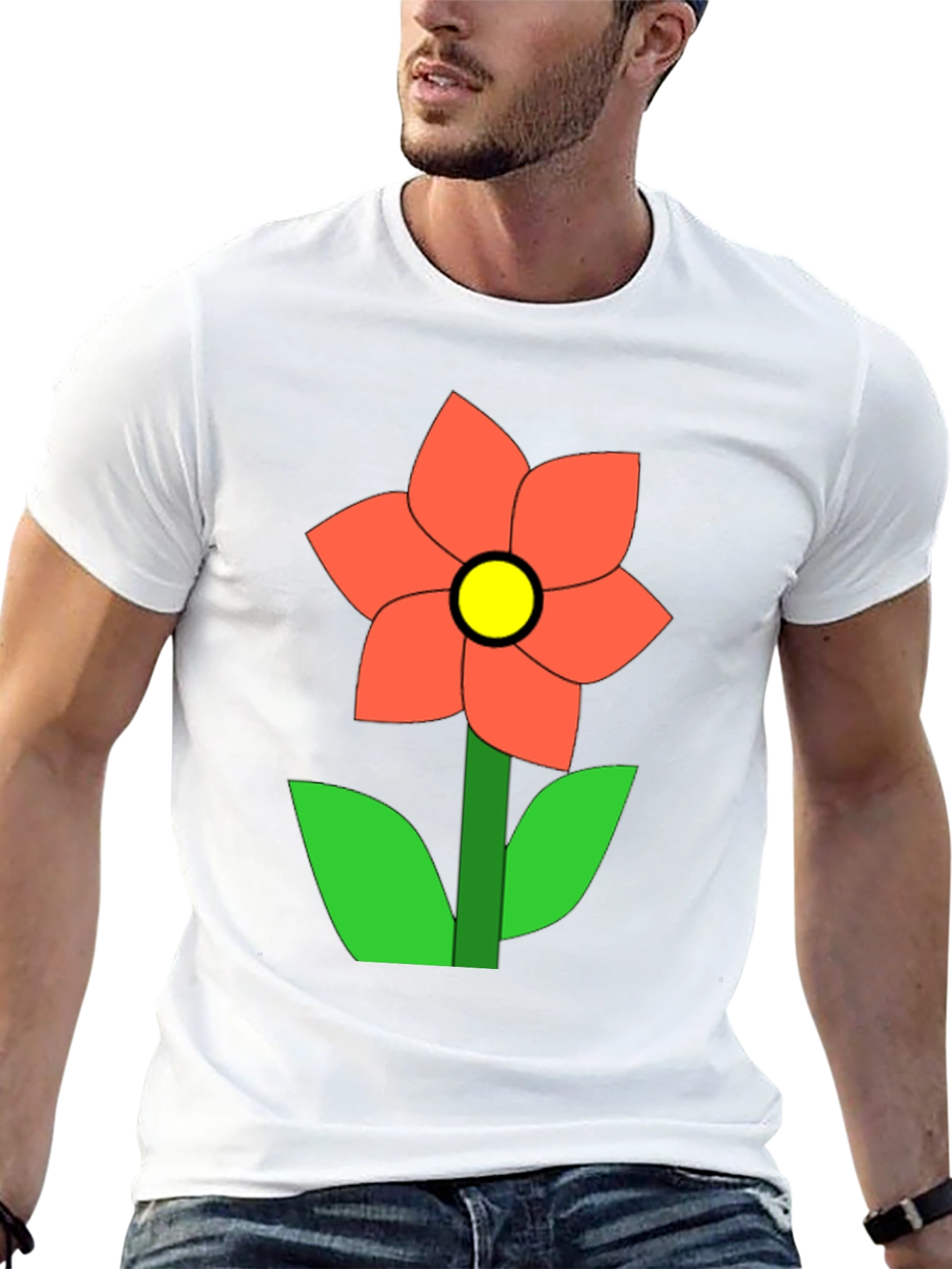 Flower Graphic Black T-Shirt Casual Wear