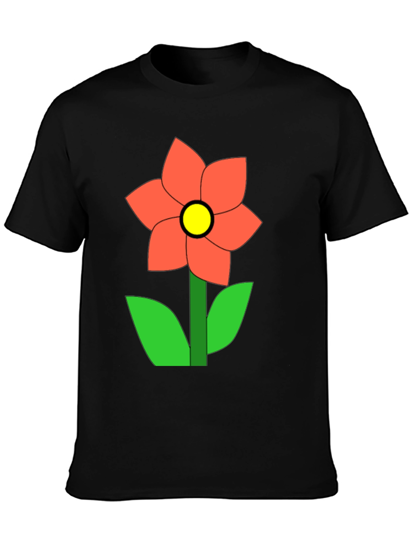 Flower Graphic Black T-Shirt Casual Wear