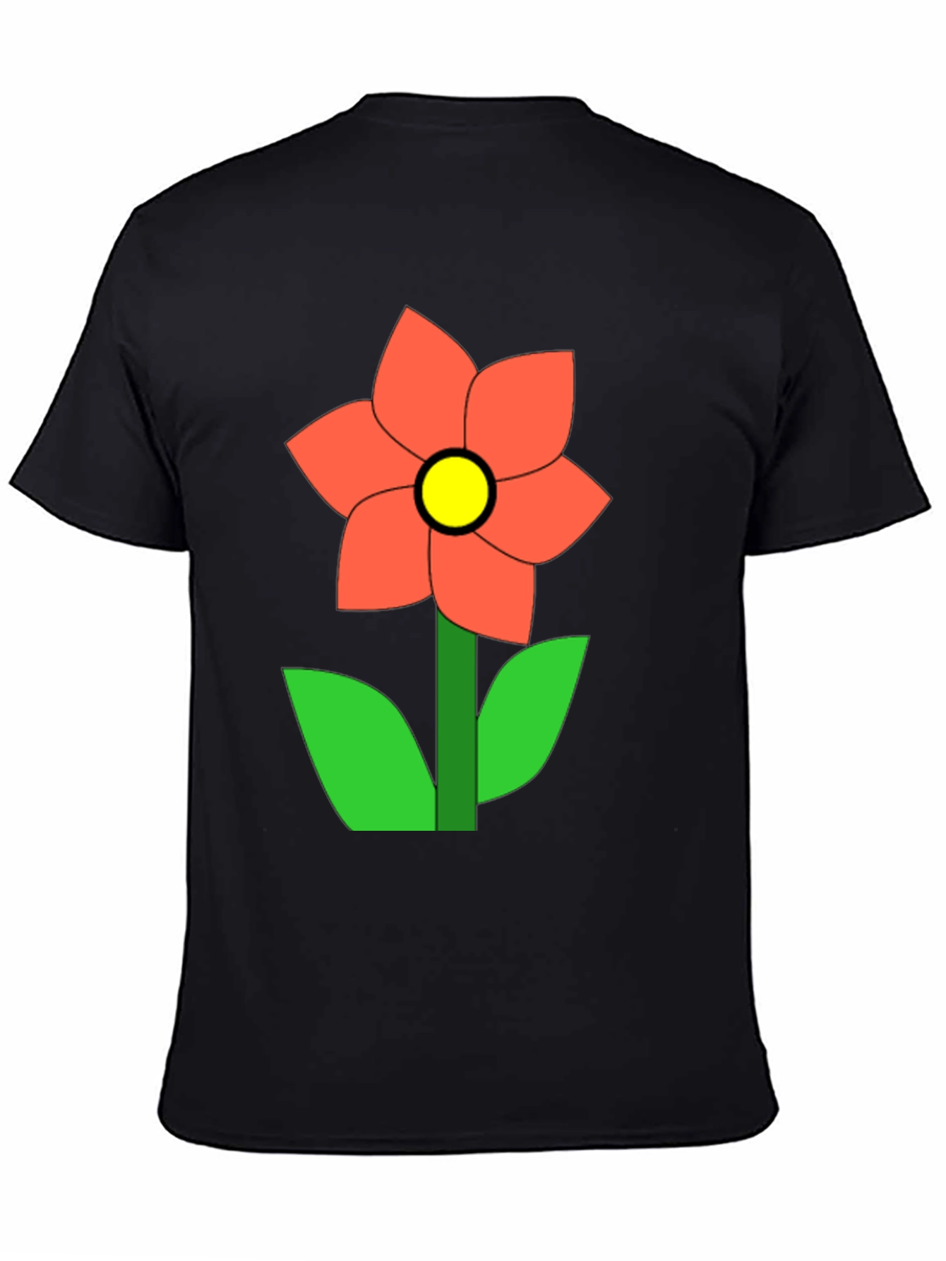 Flower Graphic Black T-Shirt Casual Wear