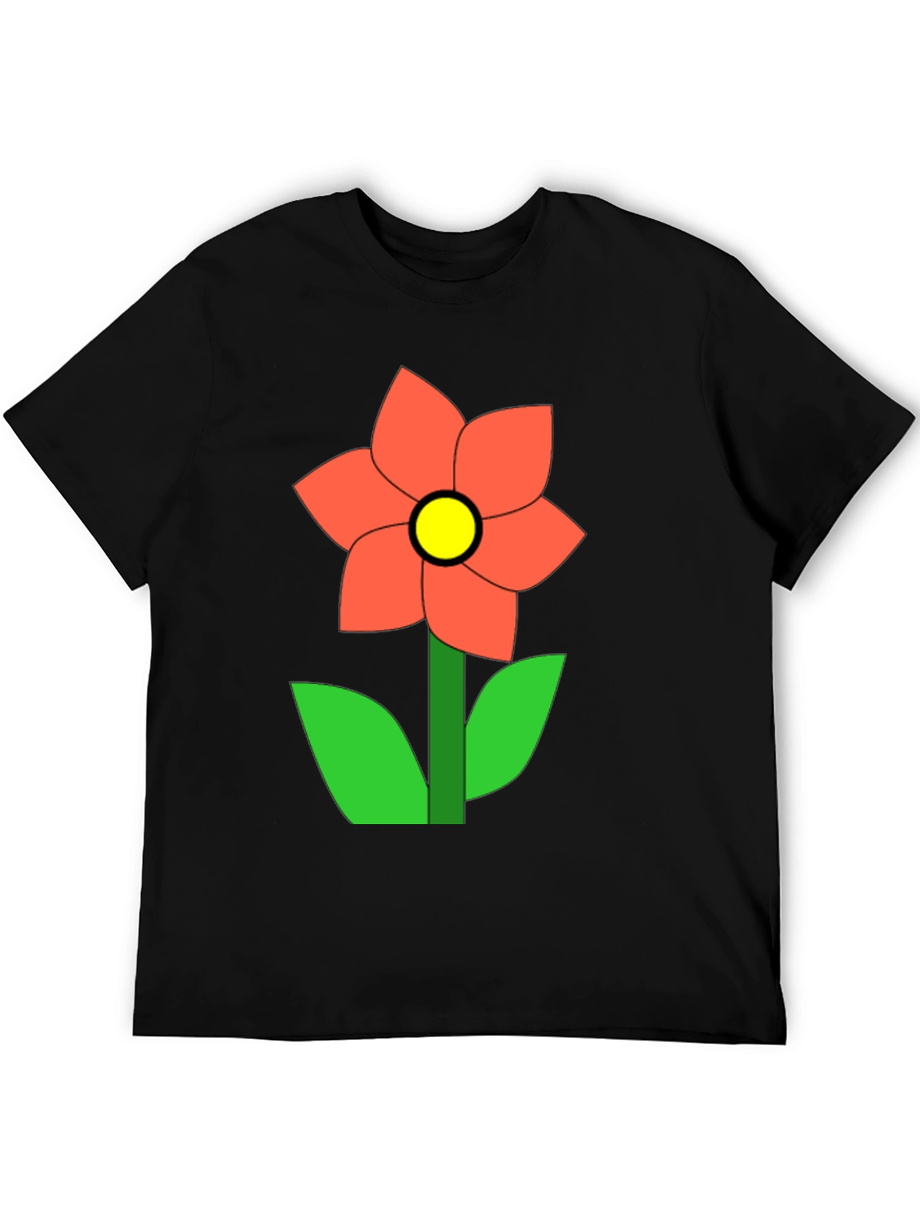Flower Graphic Black T-Shirt Casual Wear