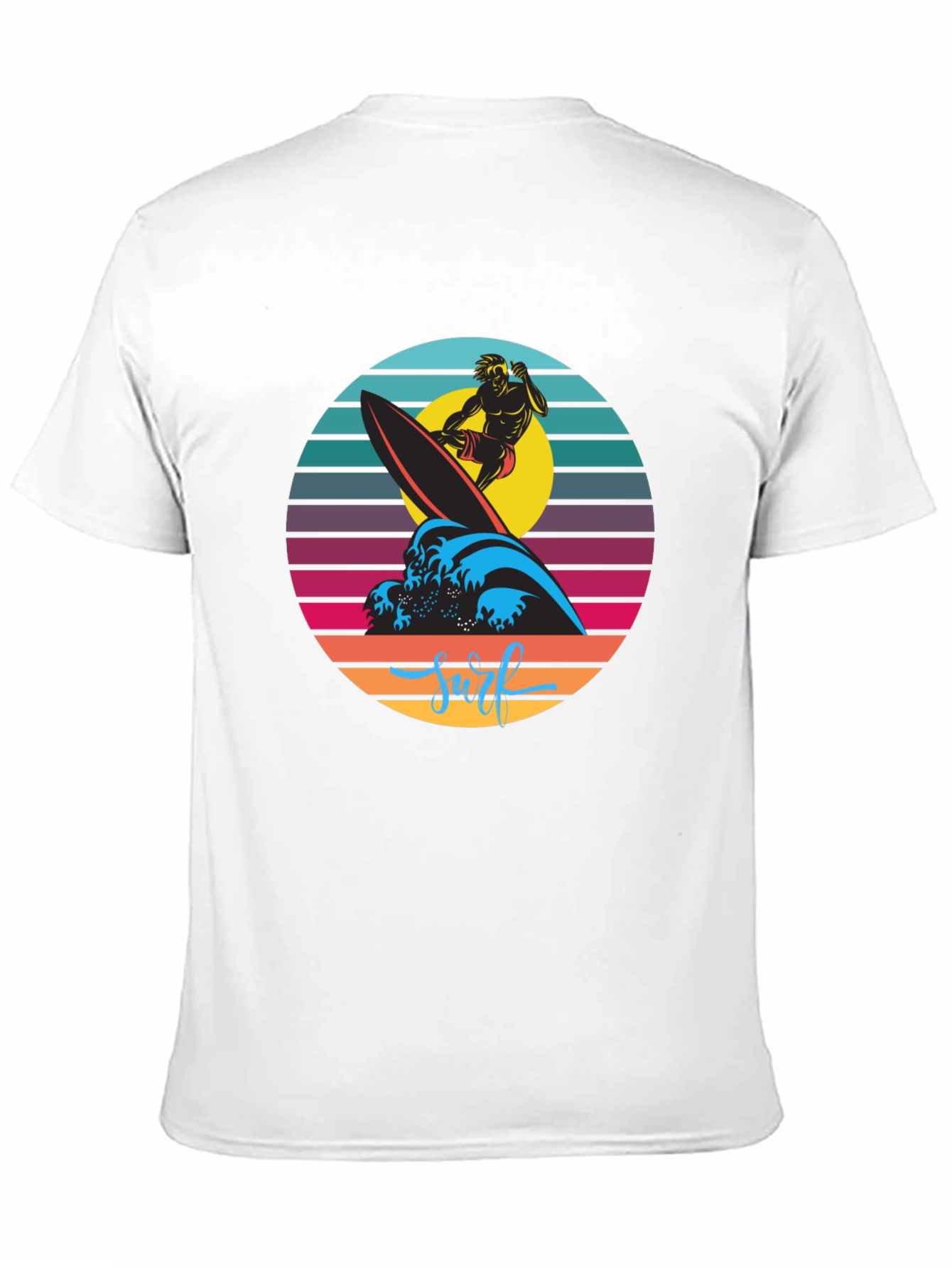Retro Surfer Graphic T-Shirt - Black