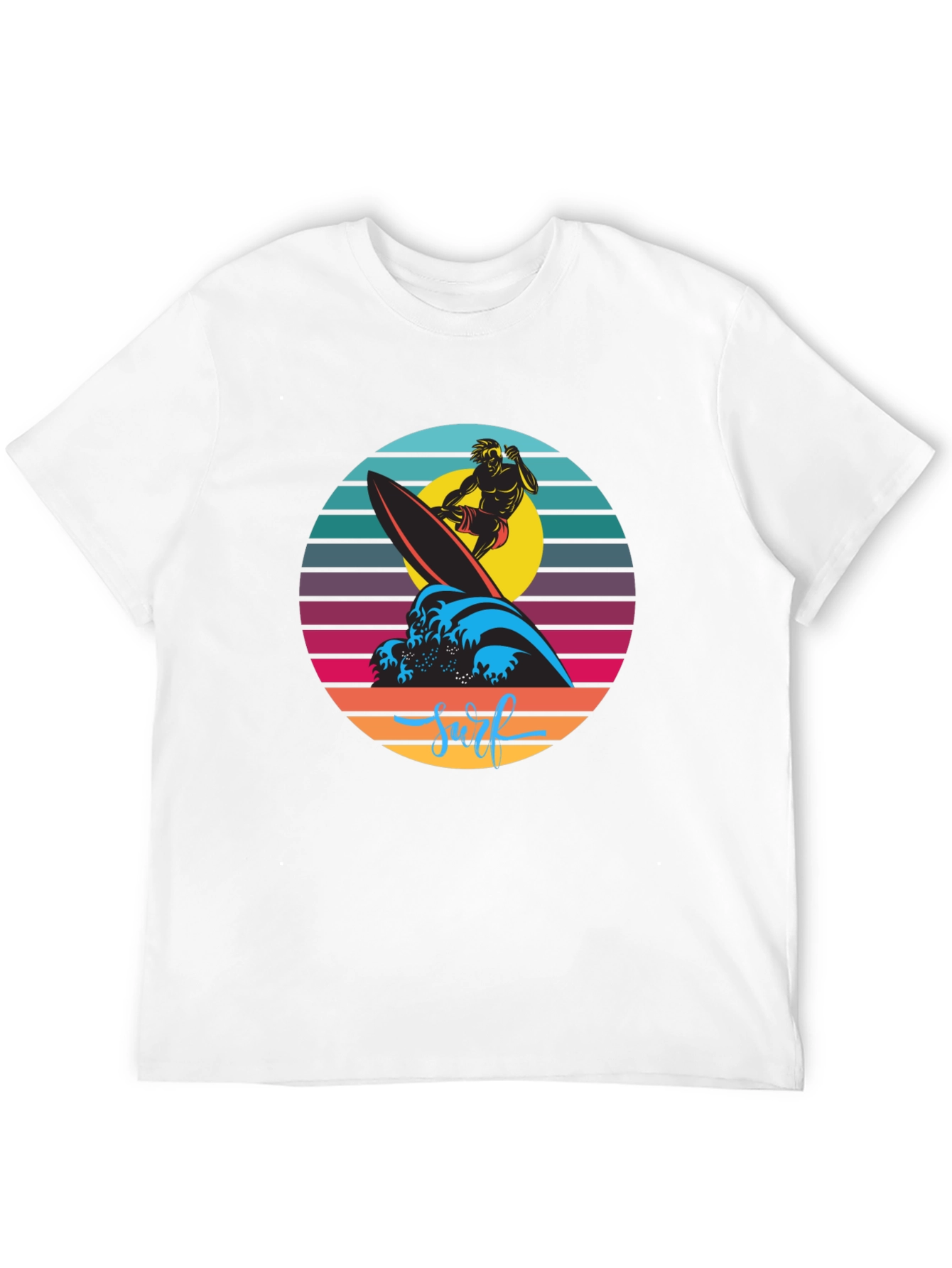 Retro Surfer Graphic T-Shirt - Black