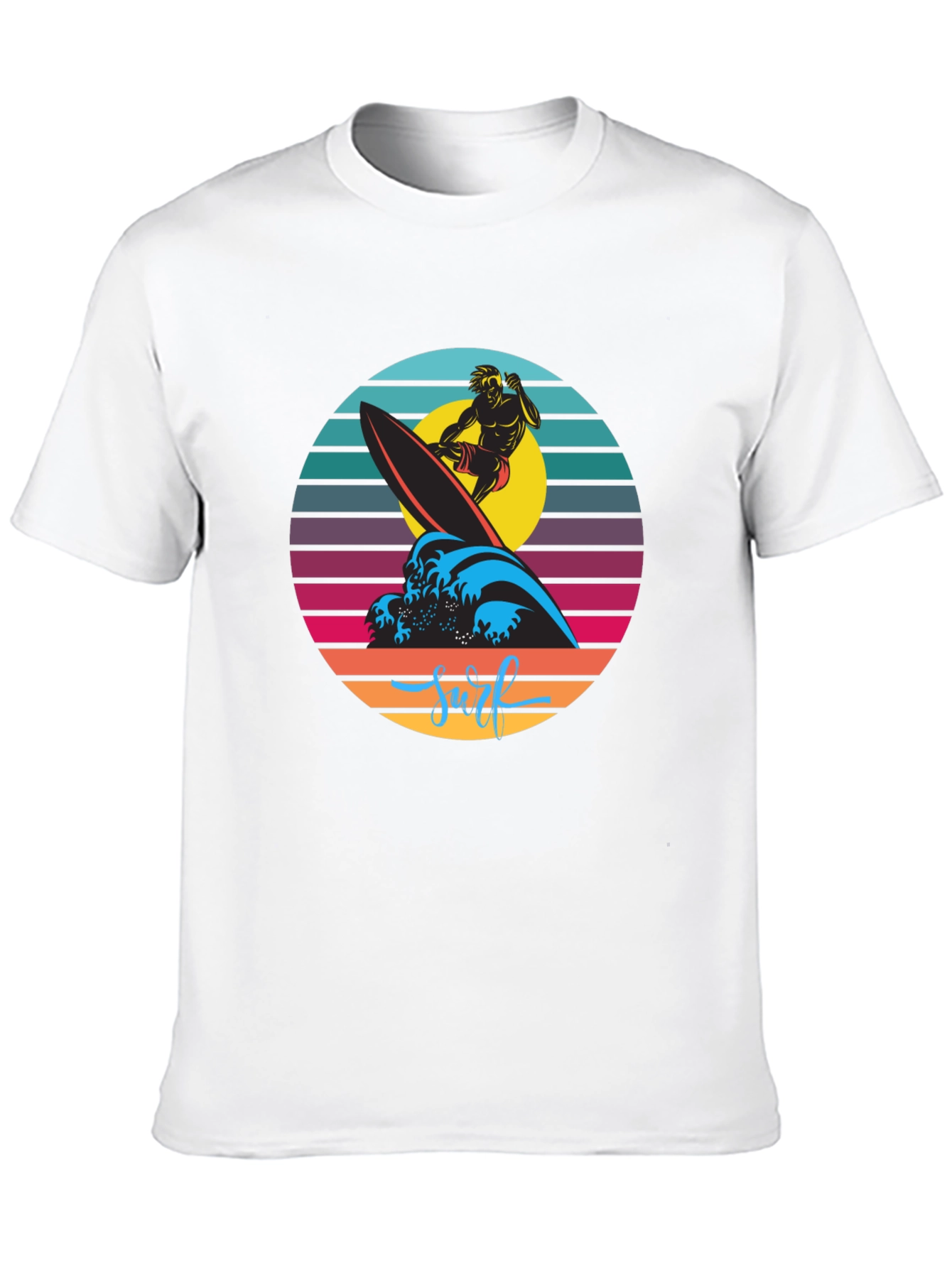Retro Surfer Graphic T-Shirt - Black