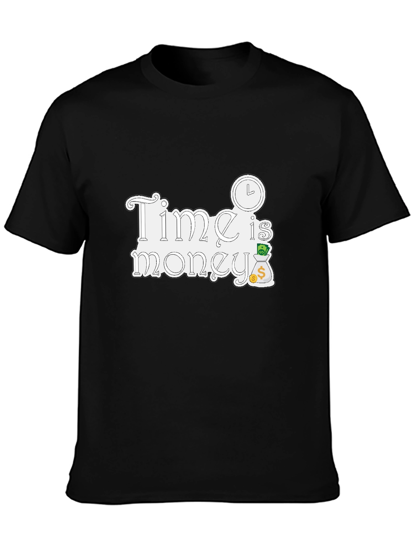 Time is Money Graphic Tee - Black Cotton T-Shirt