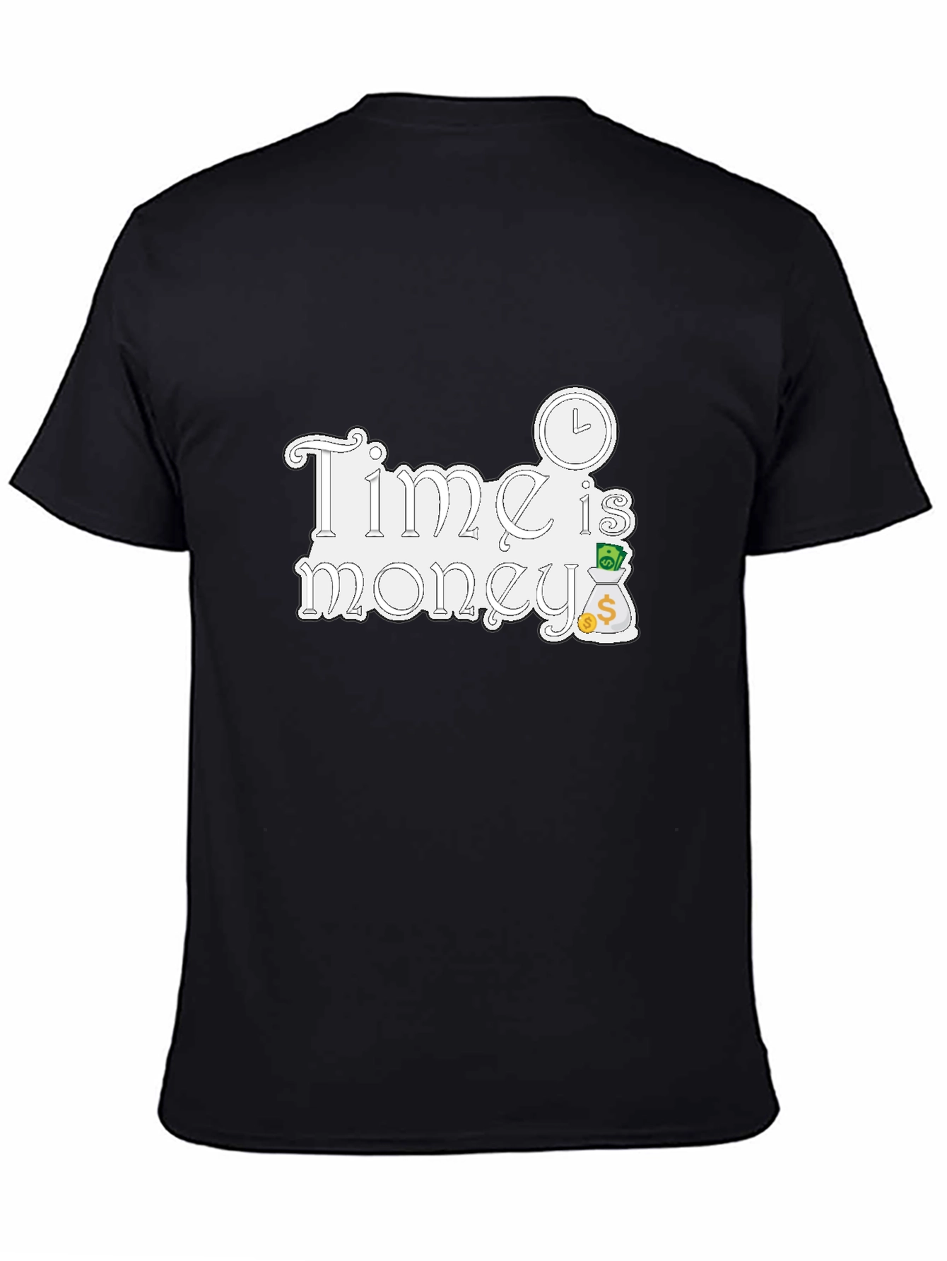 Time is Money Graphic Tee - Black Cotton T-Shirt