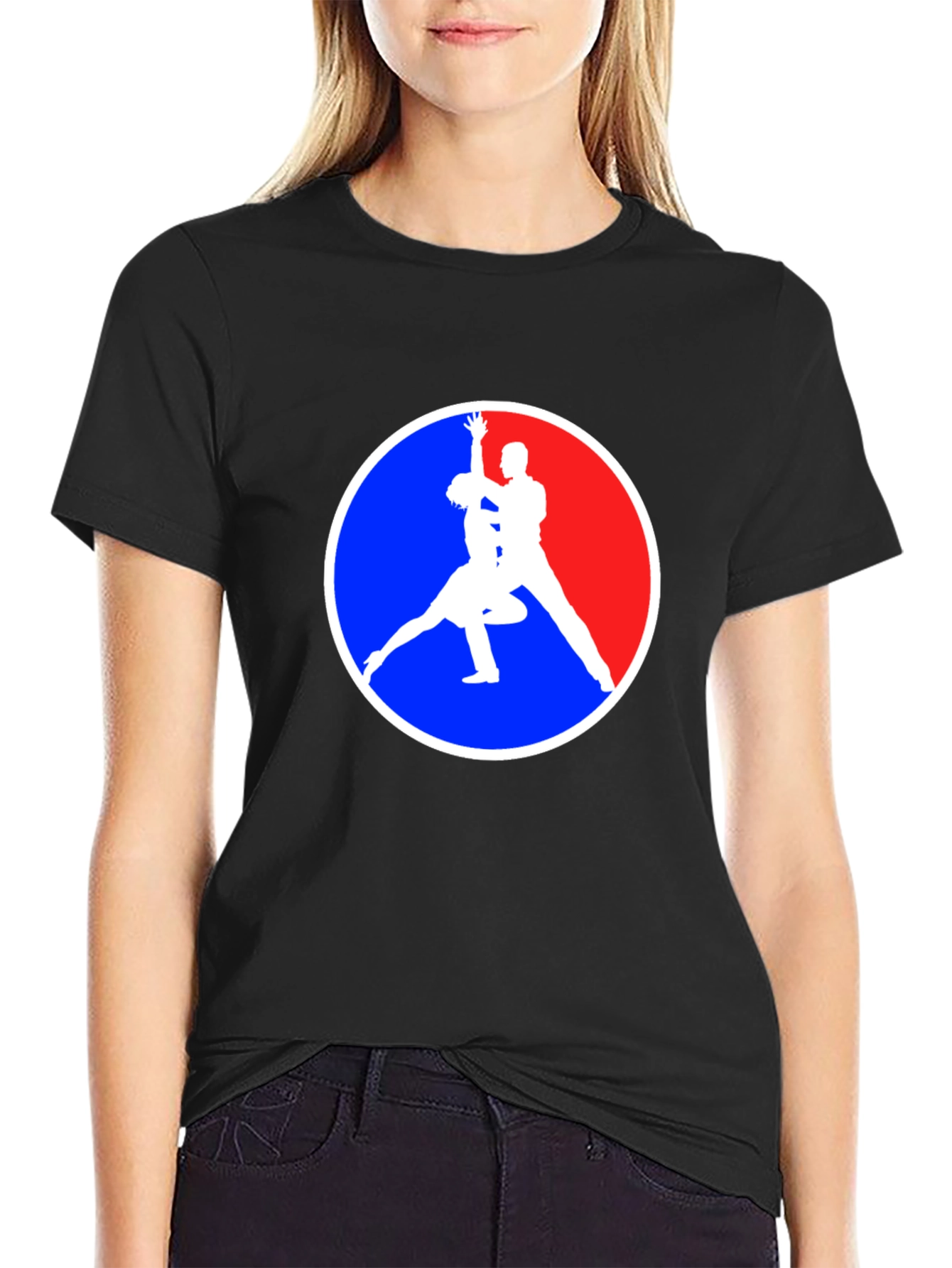 Dancing Silhouette Graphic Tee - Black