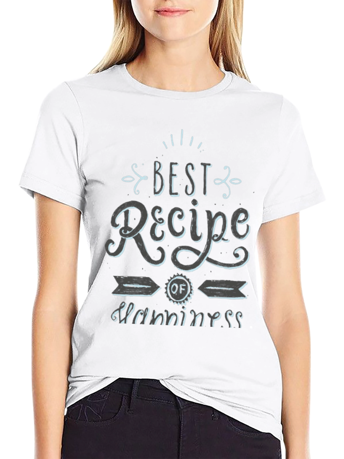 Best Recipe for Happiness Graphic Tee - Black