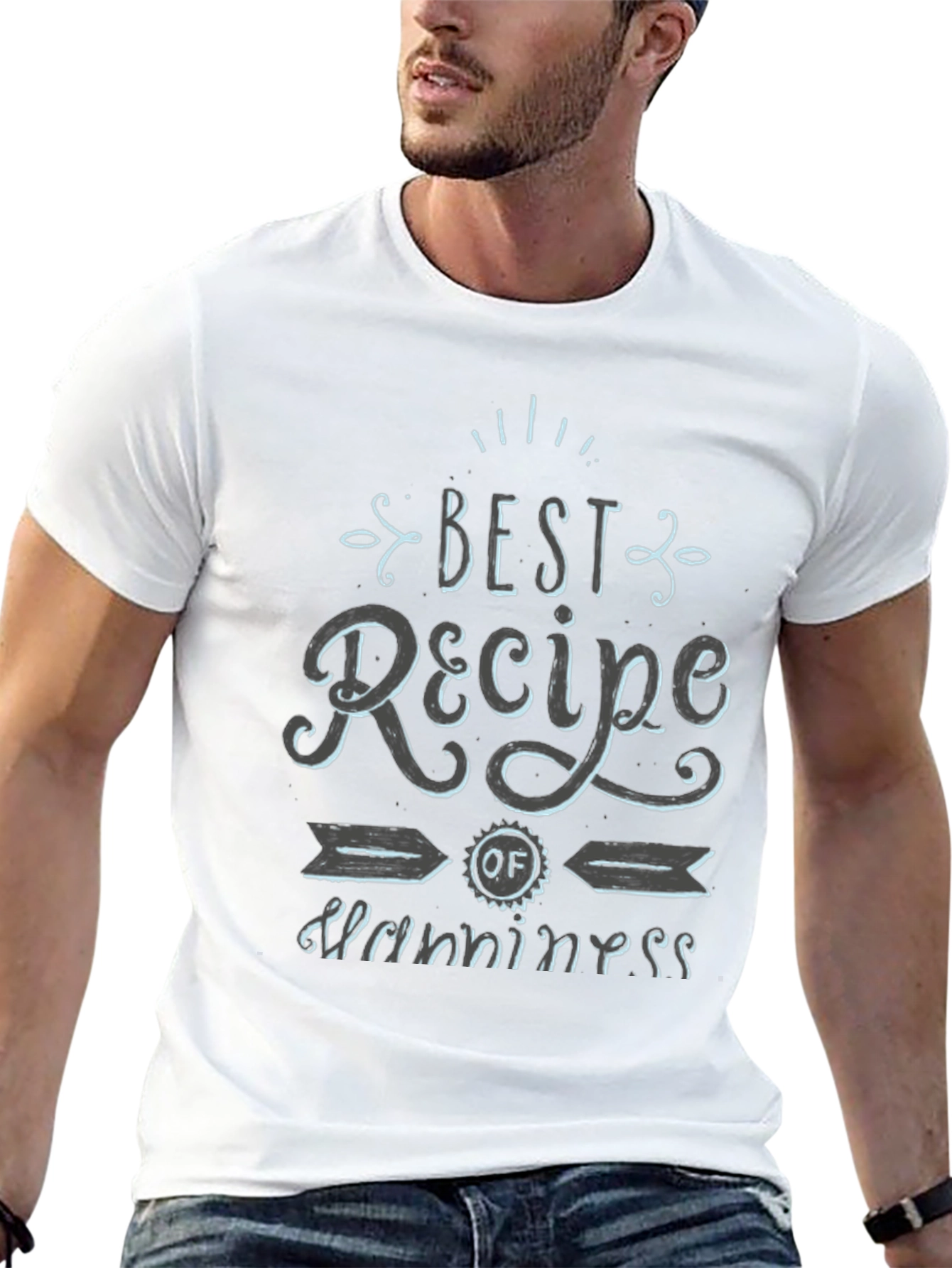 Best Recipe for Happiness Graphic Tee - Black